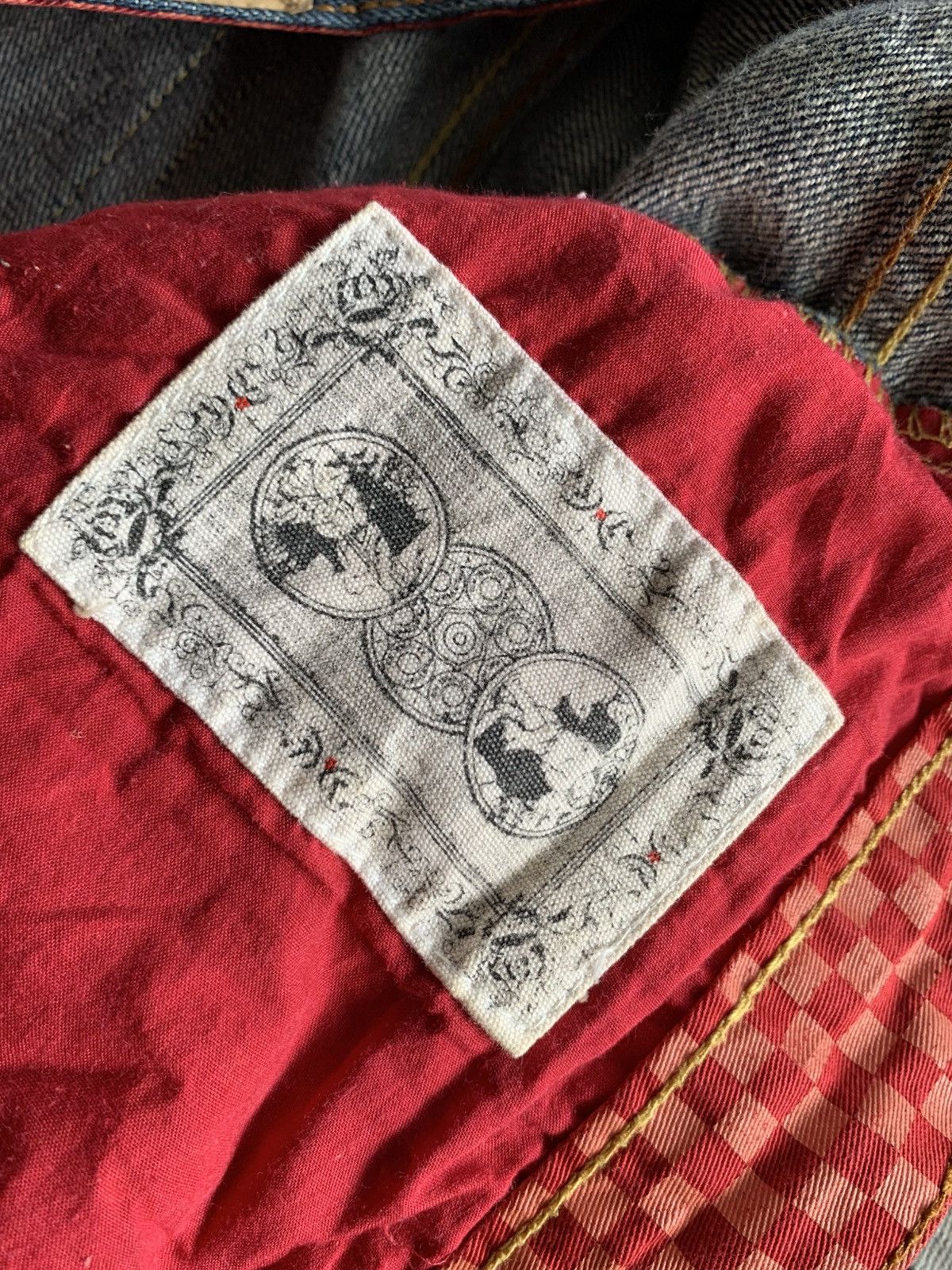 If Six Was Nine CROWN COLLECTIVE BIG SKULL PUNK JAPANESE DISTRESSED DENIM Size US 34 / EU 50 - 22 Thumbnail