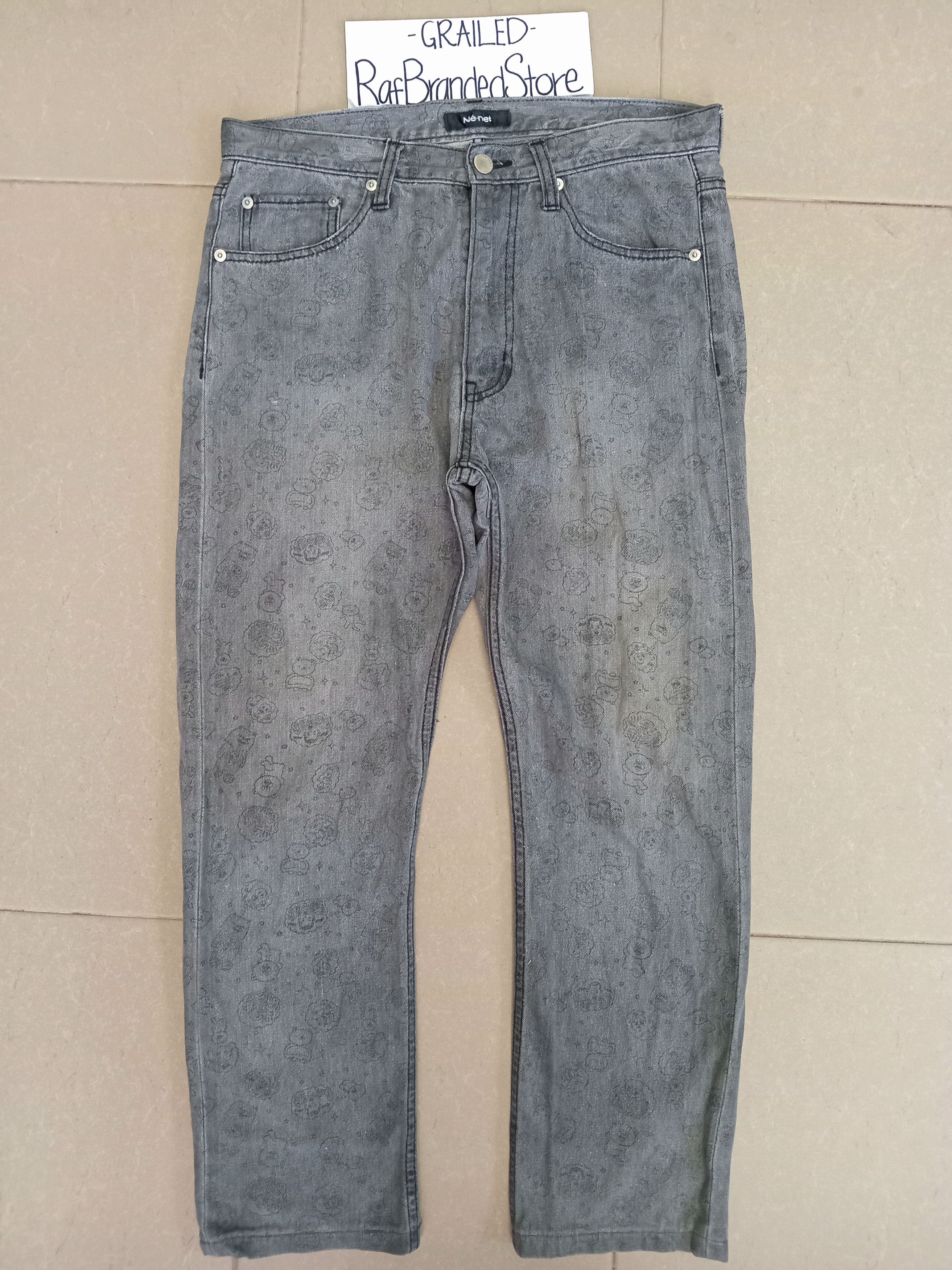 Issey Miyake × Japanese Brand × Ne-Net NE-NET x Suzuki Hiroyuki Japanese Printed Faded Jeans Size US 31 - 1 Thumbnail