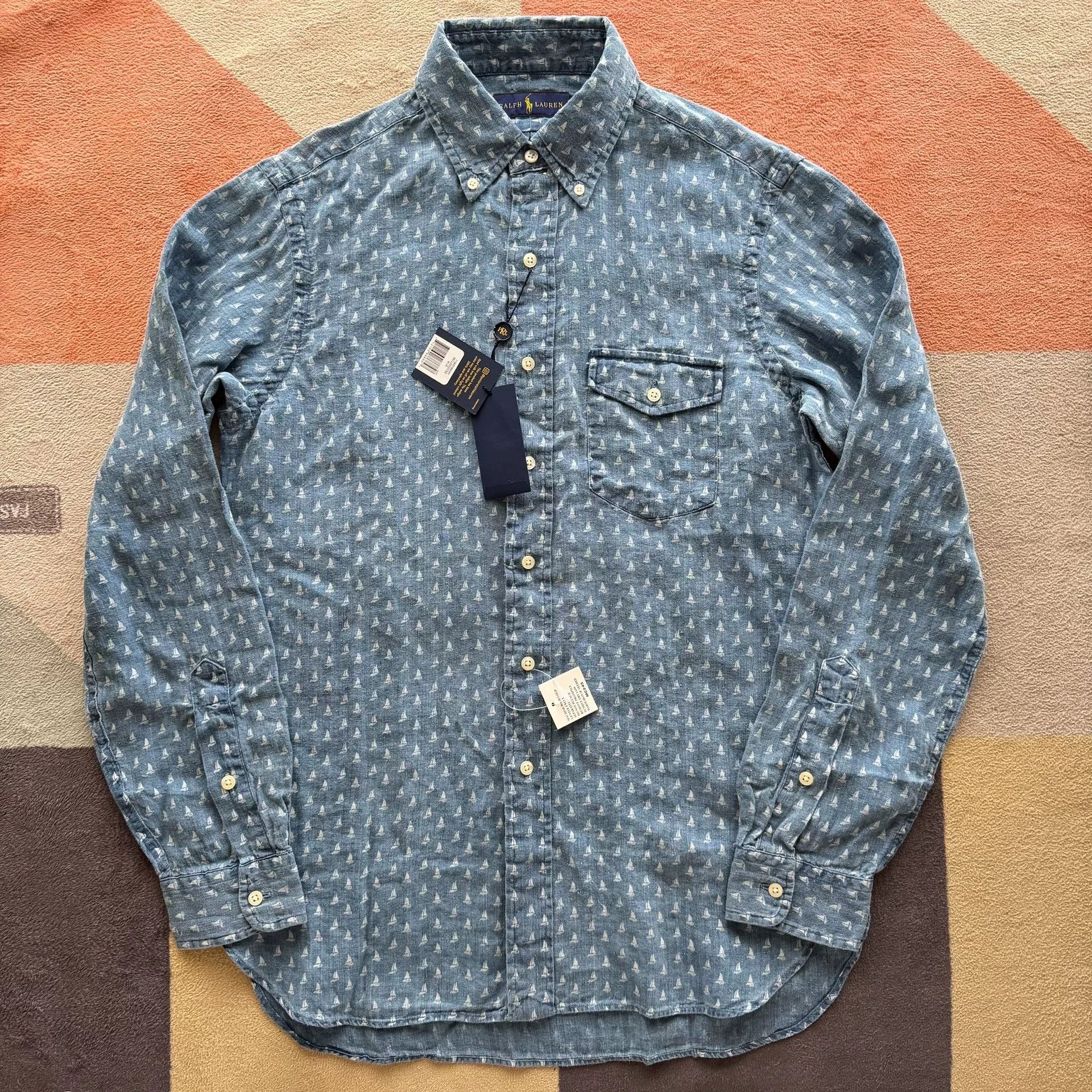 Polo Ralph Lauren Ralph Lauren Linen Blue Dyed Shirt Size US S / EU 44-46 / 1 - 1 Thumbnail