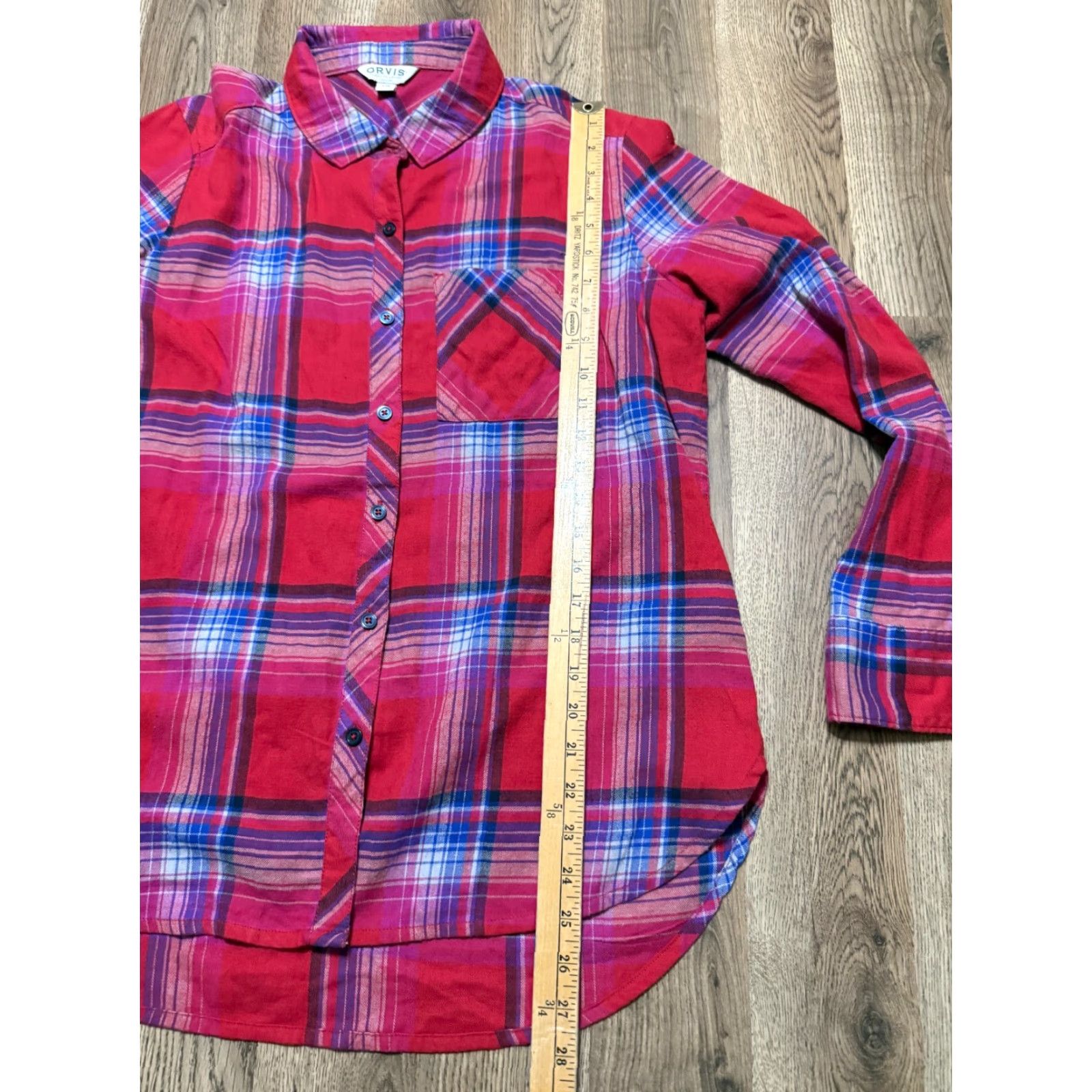 Orvis Orvis Shirt Womens Large L Button-Up Plaid Long Sleeve Blue Red Purple White Cotton Flannel Casual Winter Size L / US 10 / IT 46 - 7 Thumbnail