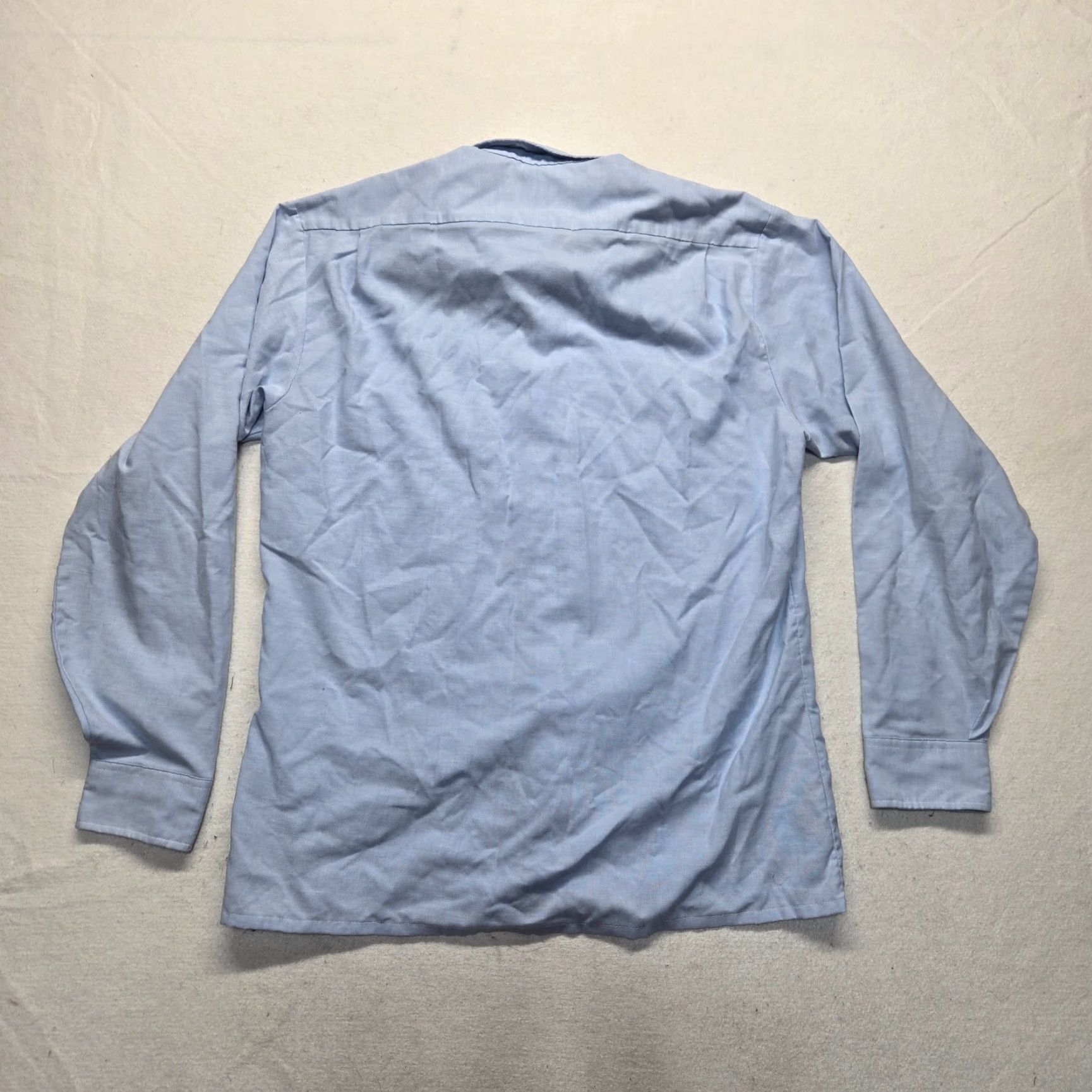 Vintage VINTAGE Manhattan Men's Dress Shirt Casual Business Long Sleeve Blue Cotton Button-Down 17 Size US XL / EU 56 / 4 - 7 Thumbnail