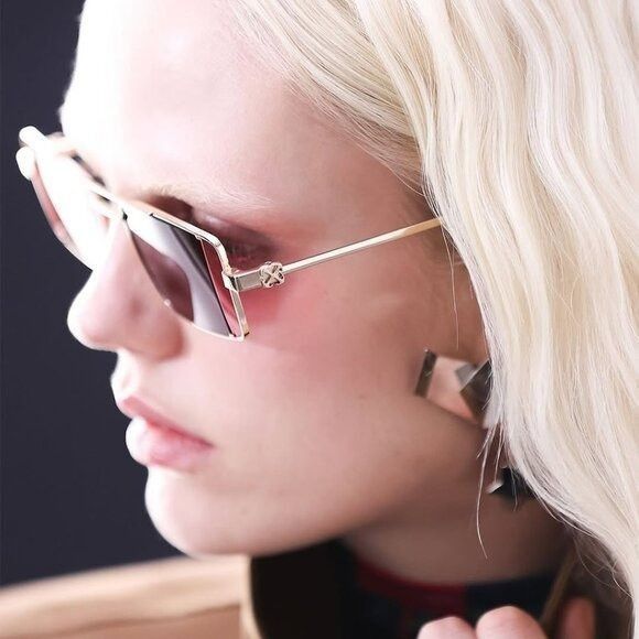 Off-White OERI14A CORTEZ 7607 Sunglasses Gold Rectangle
