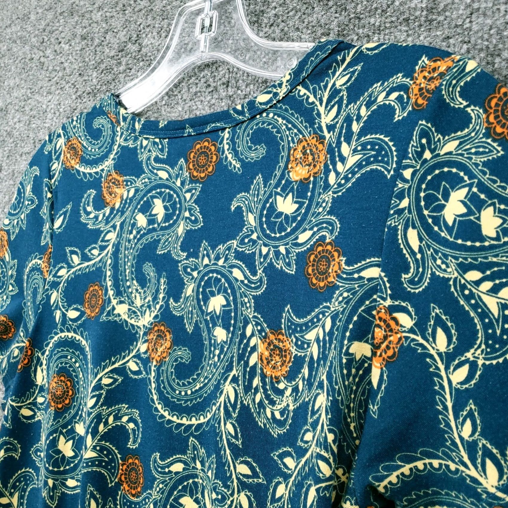 Vintage LuLaRoe Dress Womens XS Blue Paisley T-Shirt Swing Hi-Low Pocket Short Sleeve Size XS / US 0-2 / IT 36-38 - 6 Thumbnail