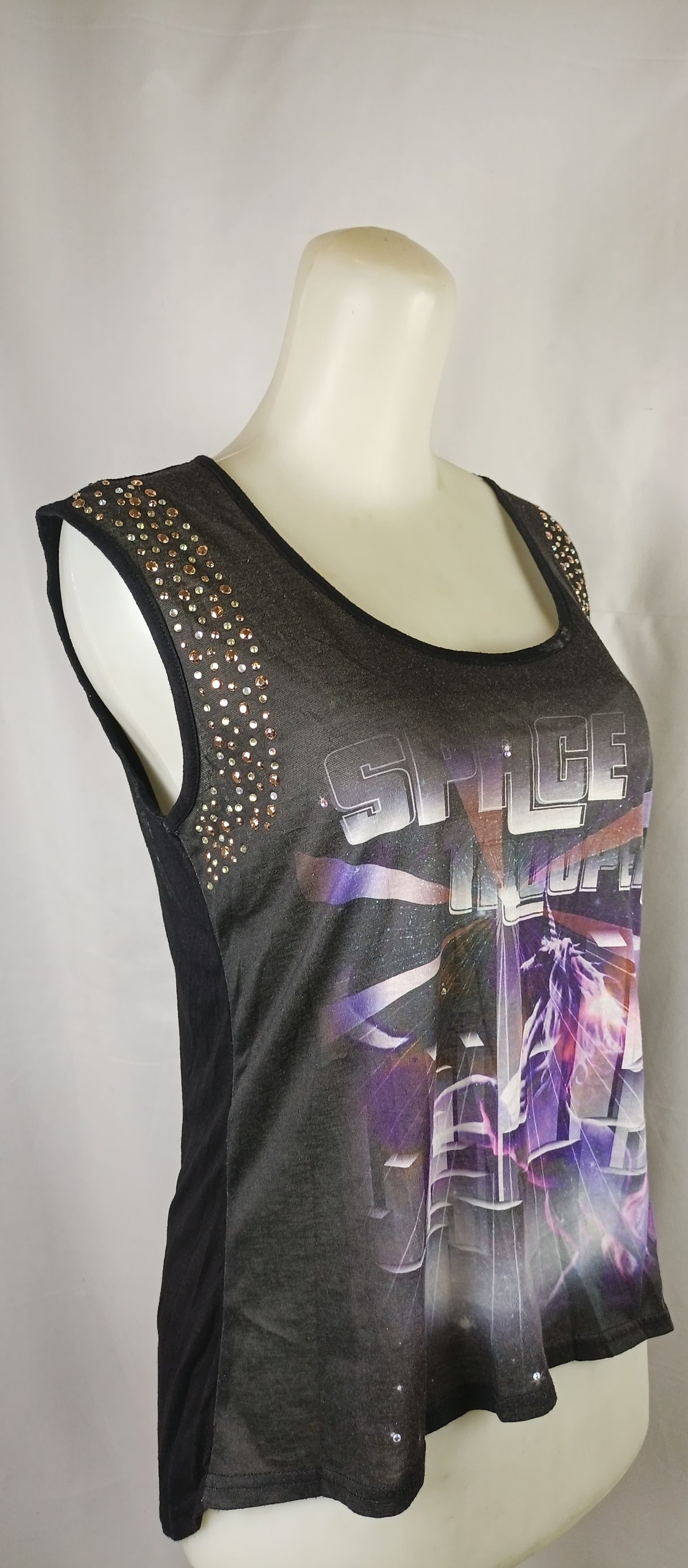 Japanese Brand VALLEY GIRL Space Trooper Rhinestone Tank Top Size S / US 4 / IT 40 - 14 Thumbnail