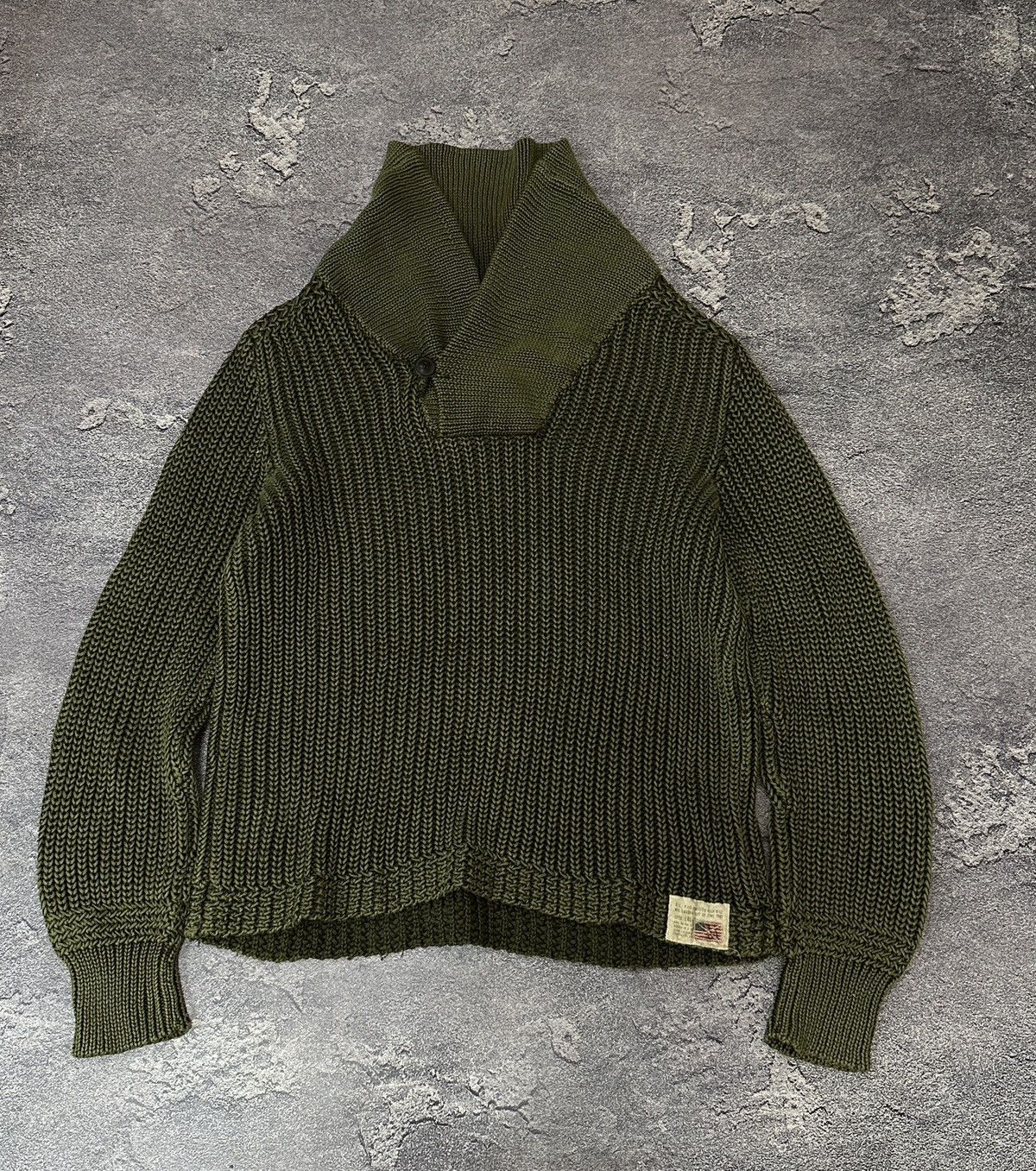 Polo Ralph Lauren × Vintage Vintage Ralph Lauren Polo Jean Company Olive Green Sweater Size US L / EU 52-54 / 3 - 1 Thumbnail