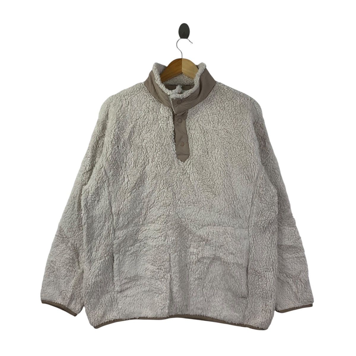 Uniqlo × White Mountaineering Uniqlo x White Mountaineering Beige Fleece Pullover Size US M / EU 48-50 / 2 - 1 Thumbnail