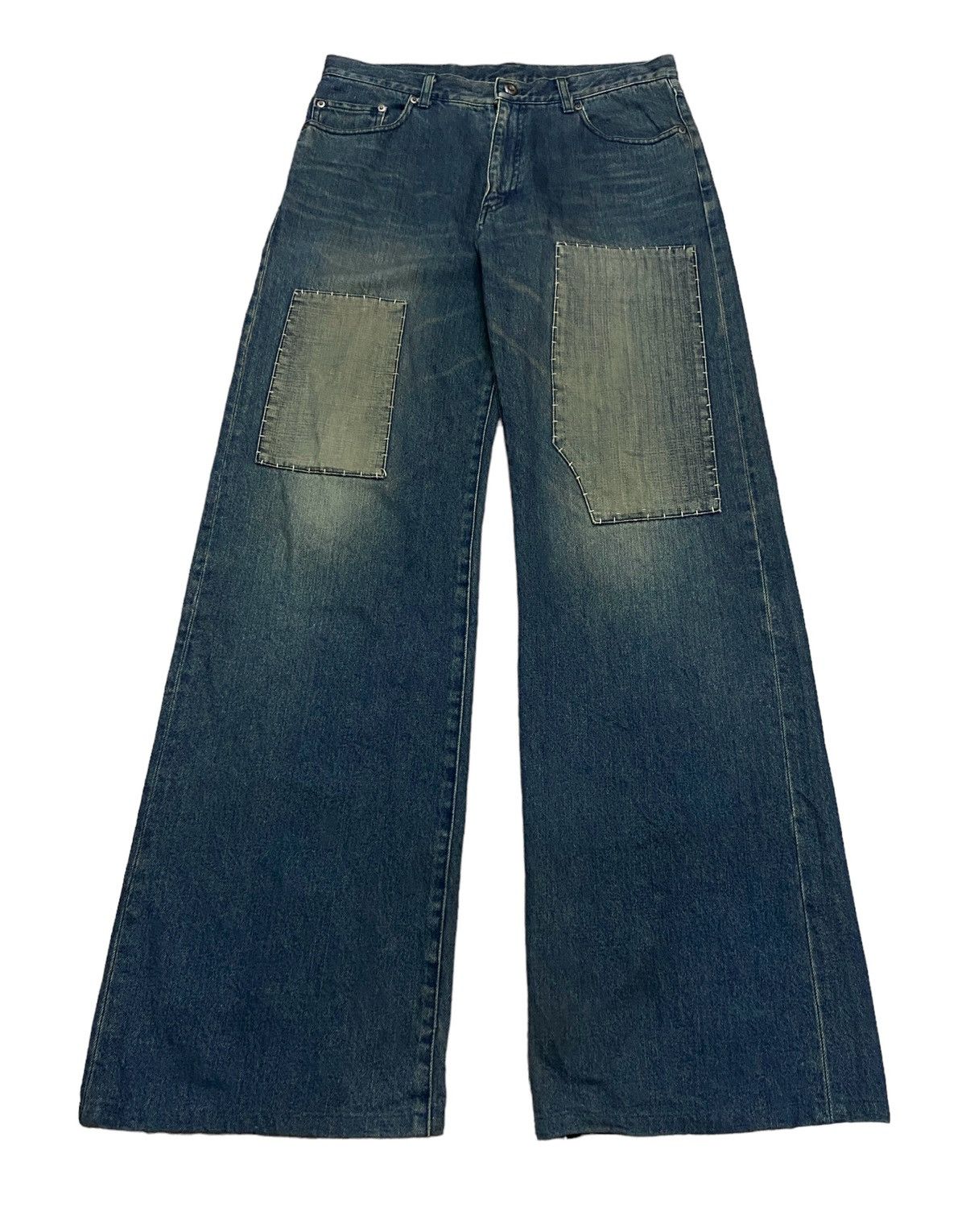 Comme Ca Ism Rare Design Vintage Comme Ca Ism Patchwork Baggy Jeans 1990s Size US 33 - 1 Thumbnail