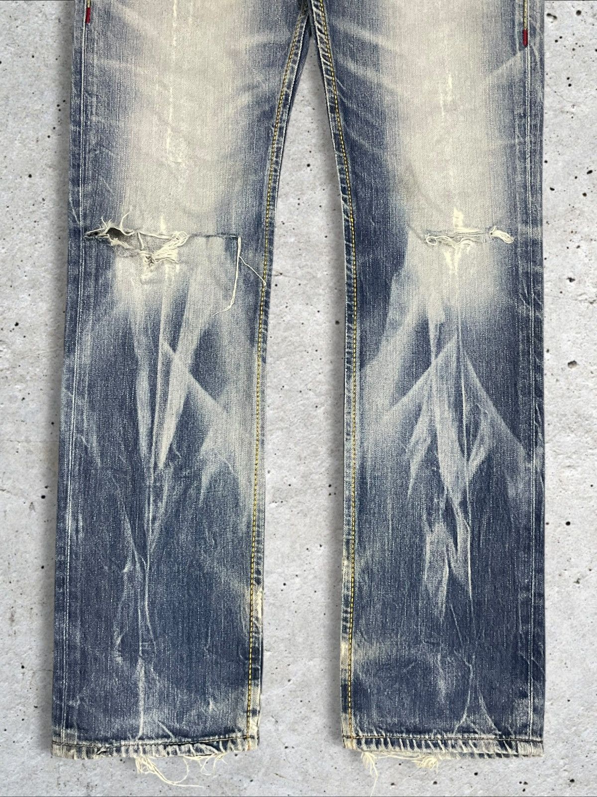 Edwin Edwin BlueTrip Tokyo Japan Crazy Bleach Whisker Ripped Jeans Size US 31 - 6 Thumbnail