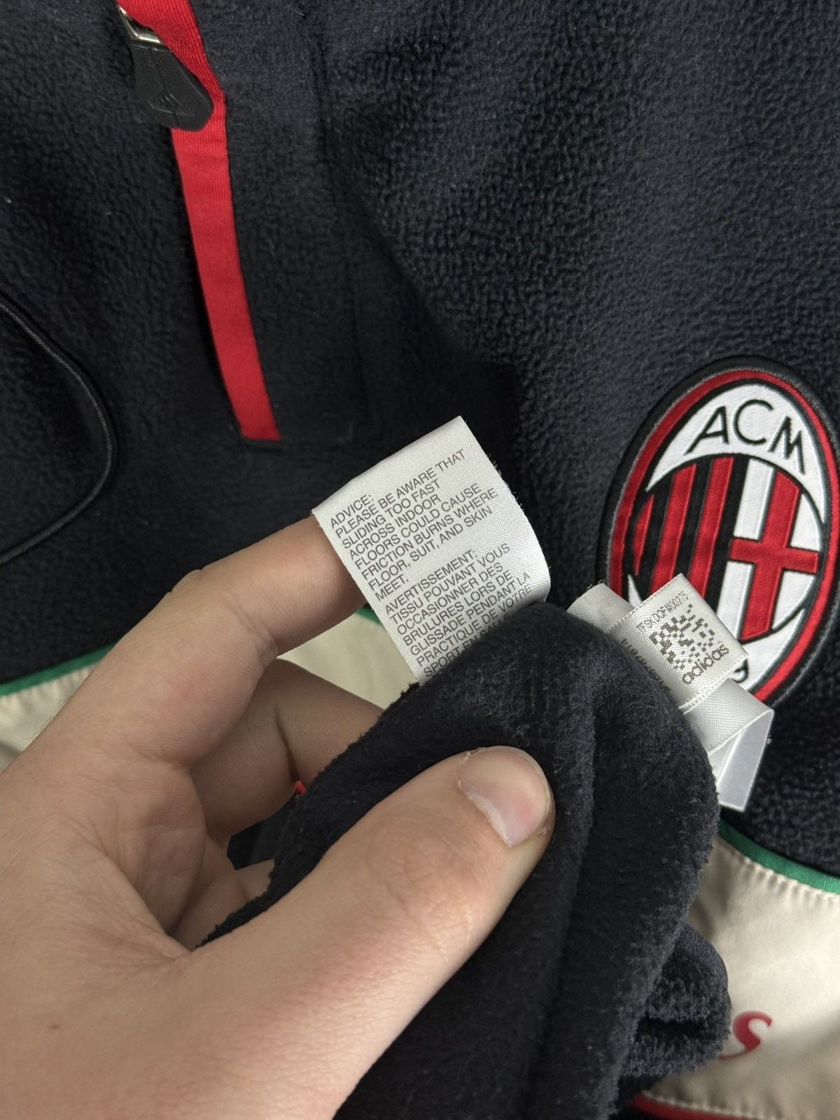 Adidas Adidas MILAN 2012-2013 Football Fleece Sweatshirt 1/4 zip Size US L / EU 52-54 / 3 - 17 Thumbnail