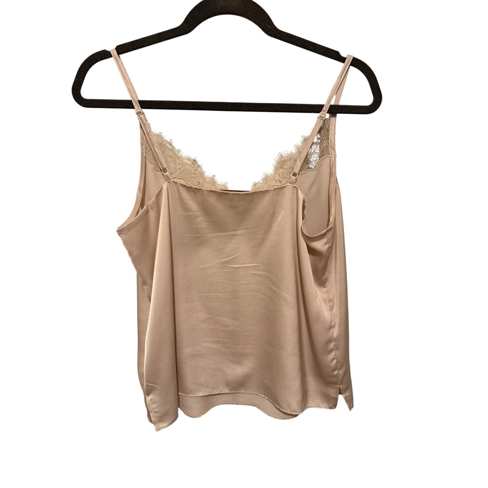 Other Skies Are Blue Cream Lace Trim Sleeveless V-Neck Cami Top Size S / US 4 / IT 40 - 4 Thumbnail