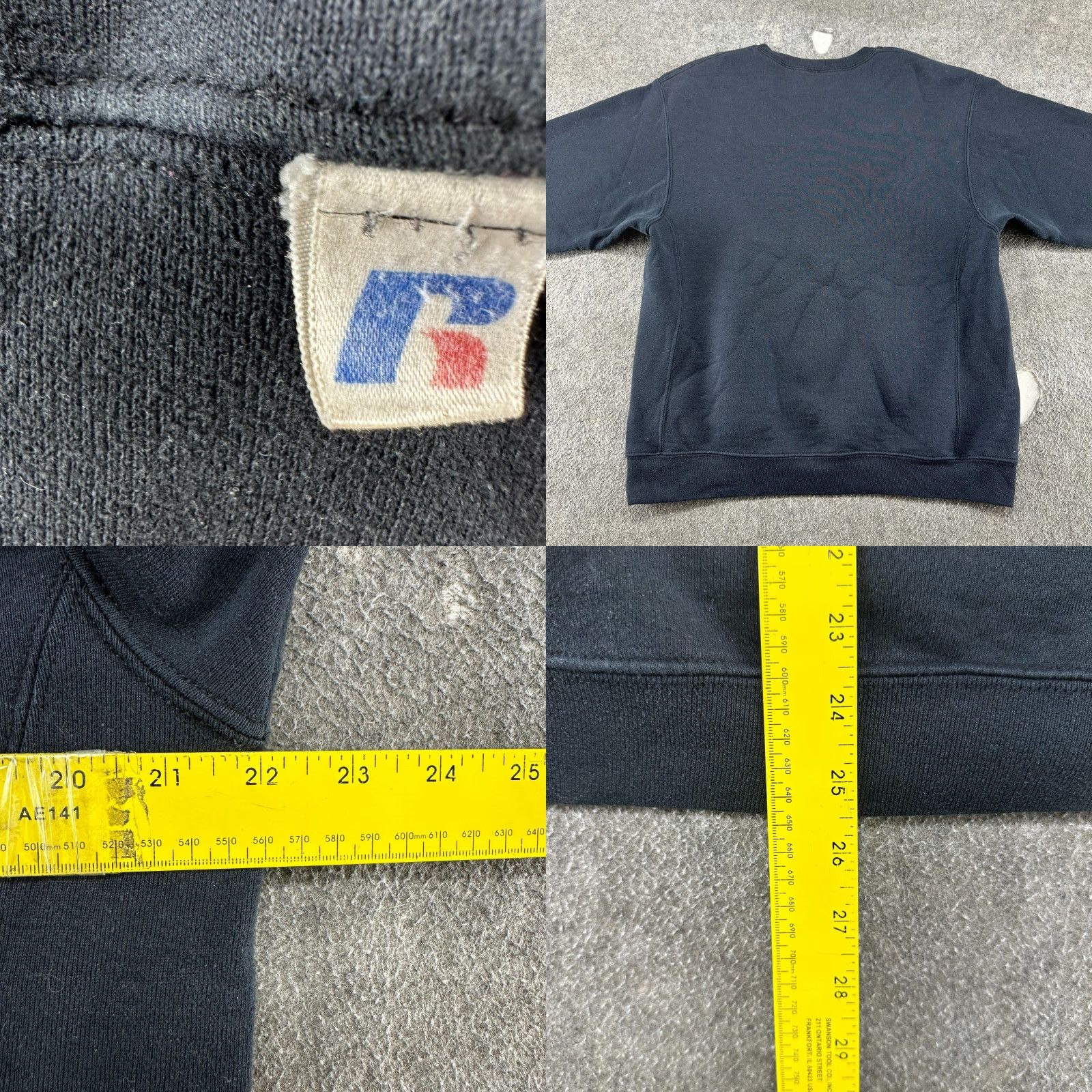 Russell Athletic VINTAGE Russell Sweatshirt Mens L Black Pullover Cotton Solid 90s Size US L / EU 52-54 / 3 - 8 Thumbnail