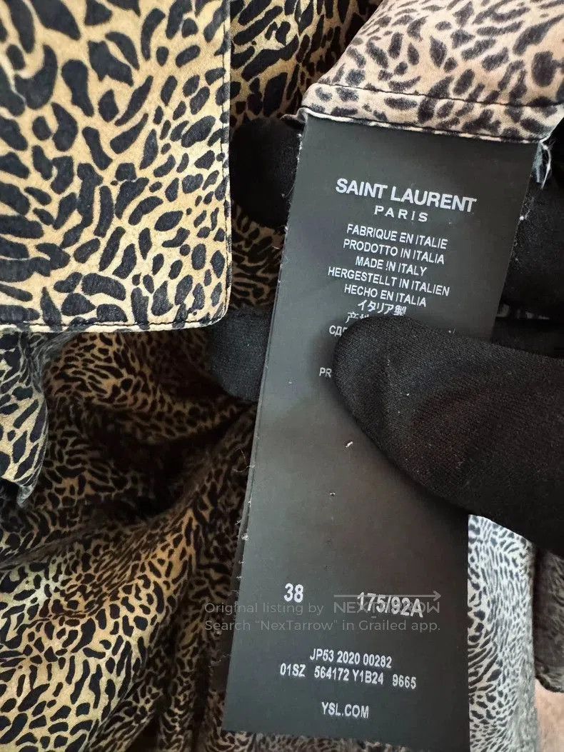 Saint Laurent Paris Saint Laurent Silk Leopard Print Shirt. Size US M / EU 48-50 / 2 - 4 Thumbnail