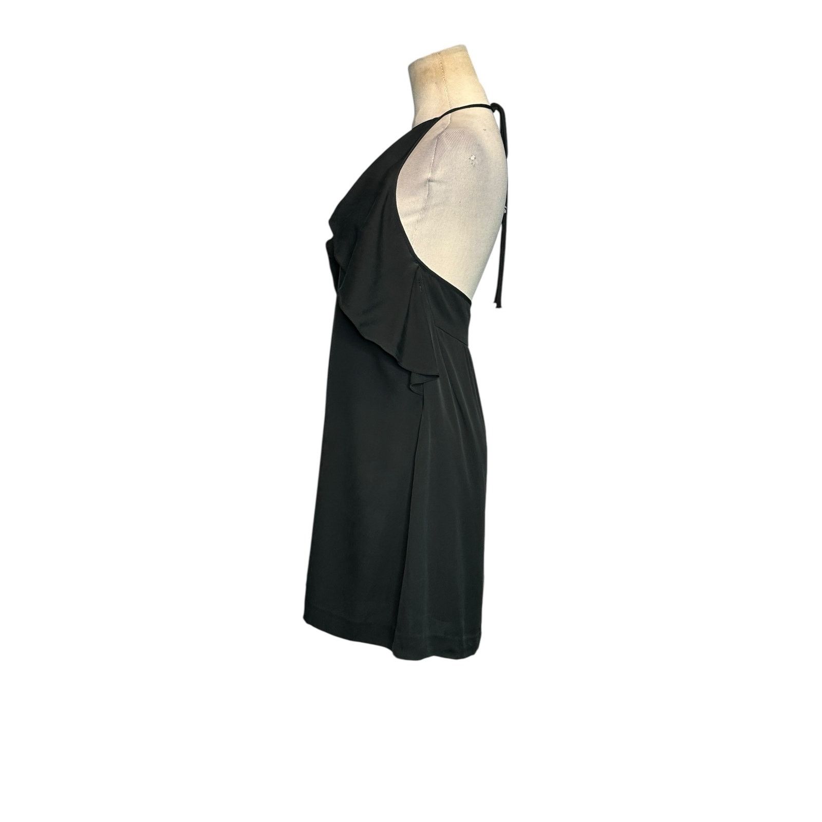 Theory Theory Black Silk Ruffle Open Back Slip Halter Dress Size 2 Size XS / US 0-2 / IT 36-38 - 20 Thumbnail