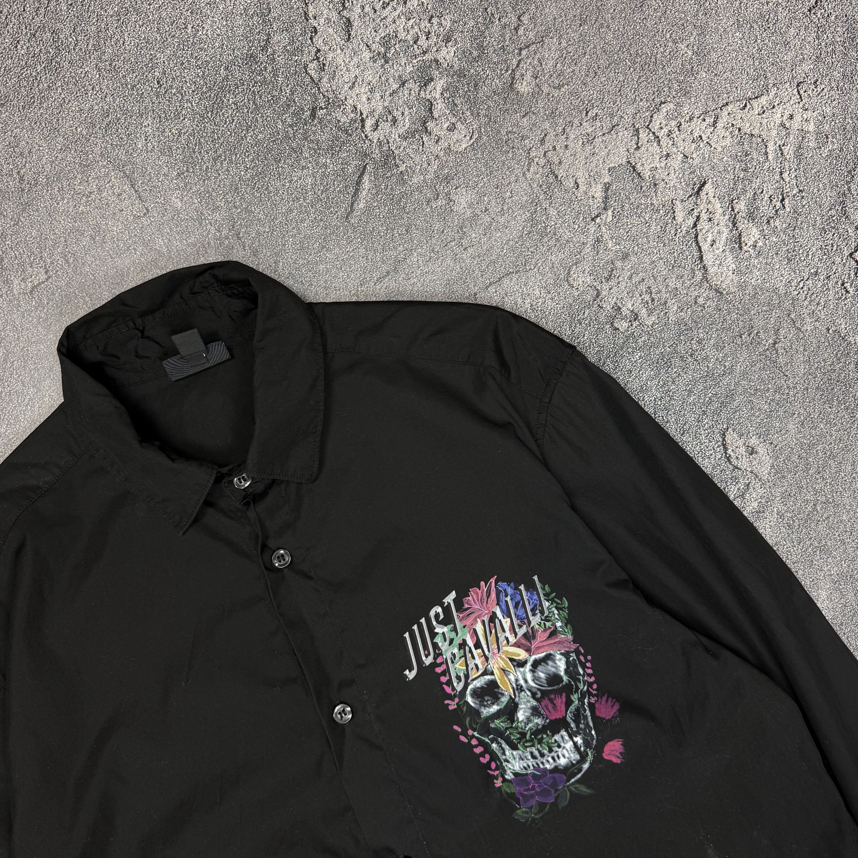 Just Cavalli Just Cavalli Black Skull Print Shirt Vintage Size M Size US M / EU 48-50 / 2 - 4 Thumbnail