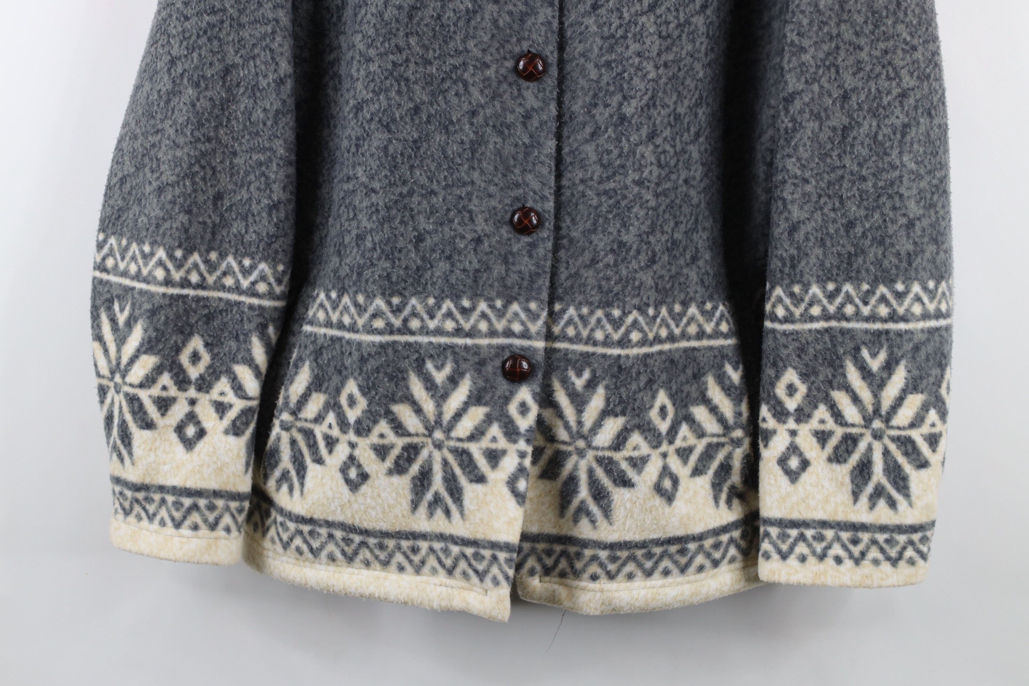 Vintage Vintage 90s Streetwear Snowflake All Print Fleece Jacket Size XL / US 12-14 / IT 48-50 - 3 Thumbnail