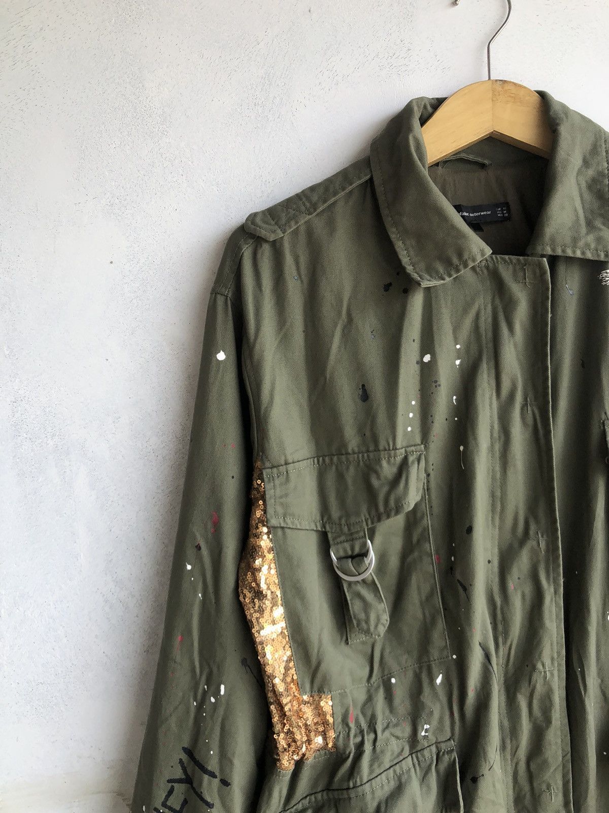 If Six Was Nine × Le Grande Bleu (L.G.B.) × Zara Poem Gothic Artwork Military Jacket Zara Punk Rock Style Size US M / EU 48-50 / 2 - 5 Thumbnail