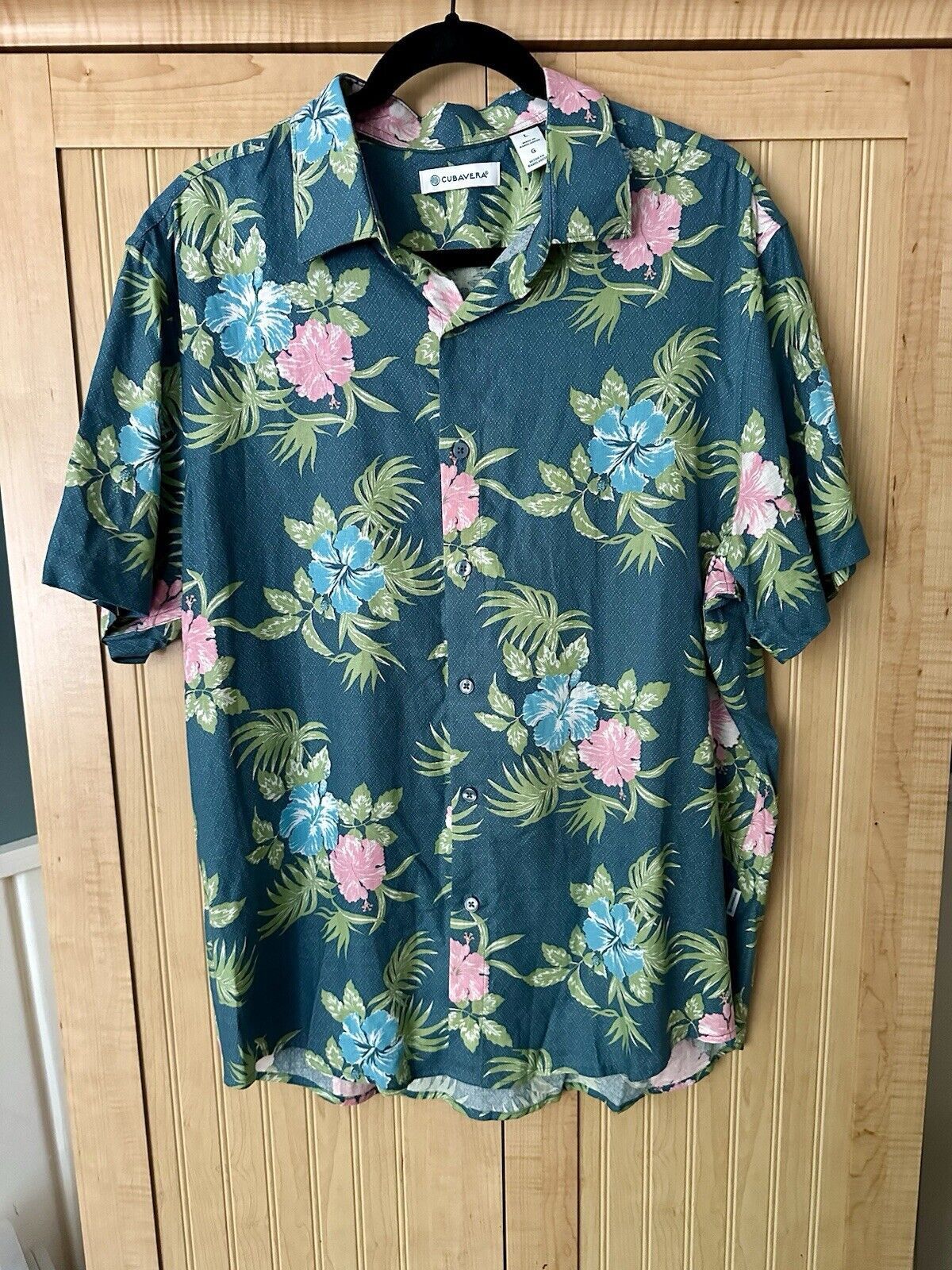 Cubavera Cubavera Hawaiian Shirt Linen Cotton Floral Camp Button Up Size US L / EU 52-54 / 3 - 1 Thumbnail