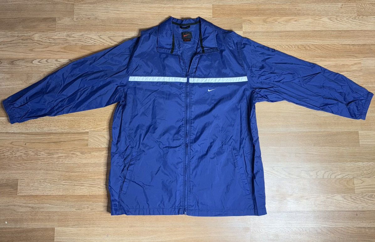 Nike Nike Men's Vintage Navy Blue White Stripe Windbreaker XLarge Size US XL / EU 56 / 4 - 3 Thumbnail
