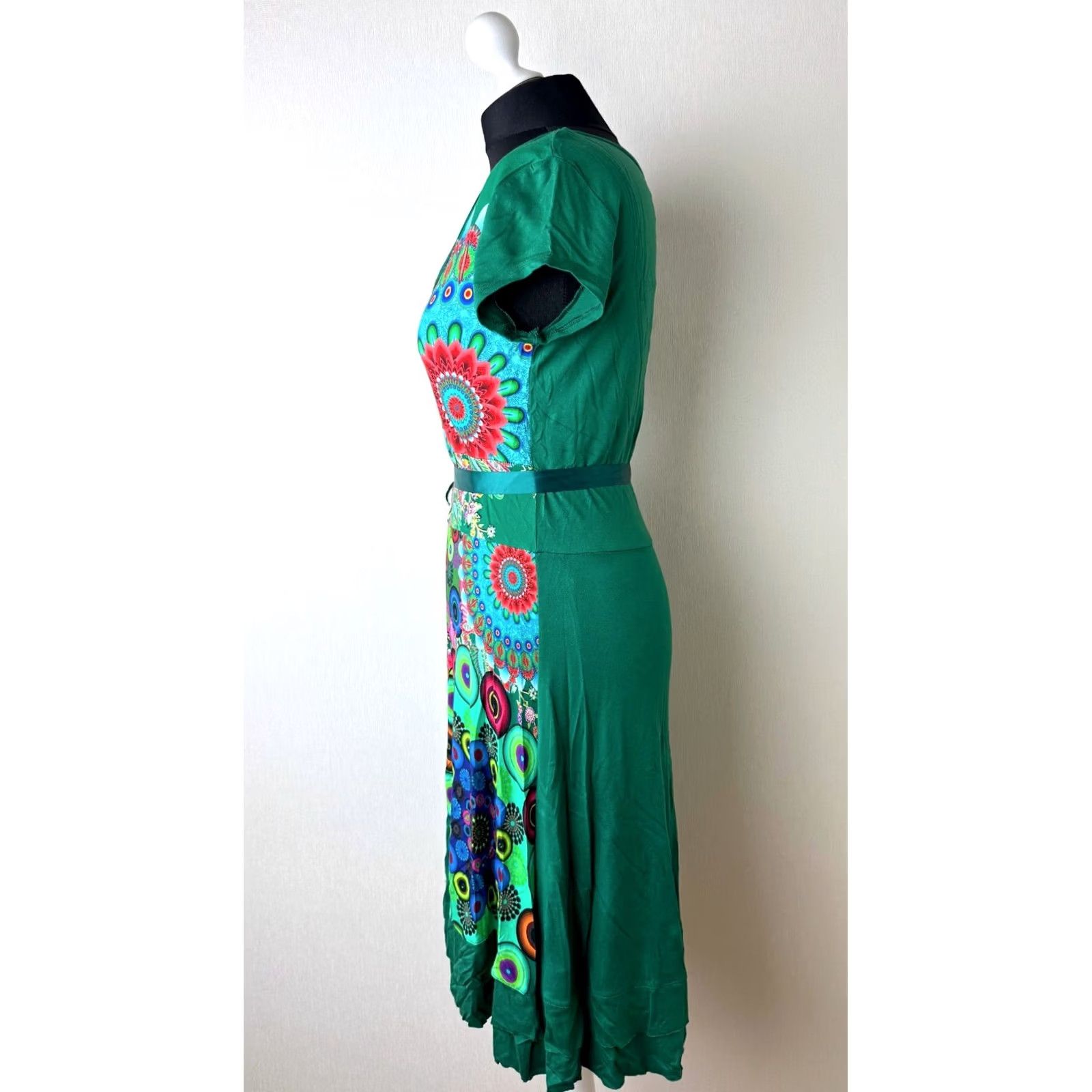 Desigual Desigual Regina green dress Size L womens 61V21K1 Size L / US 10 / IT 46 - 4 Thumbnail