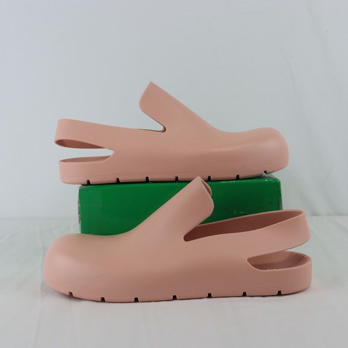 image of Bottega Veneta O1Rshd1 Matt Rubber Puddle Sandal In Peachy, Men's (Size 7)