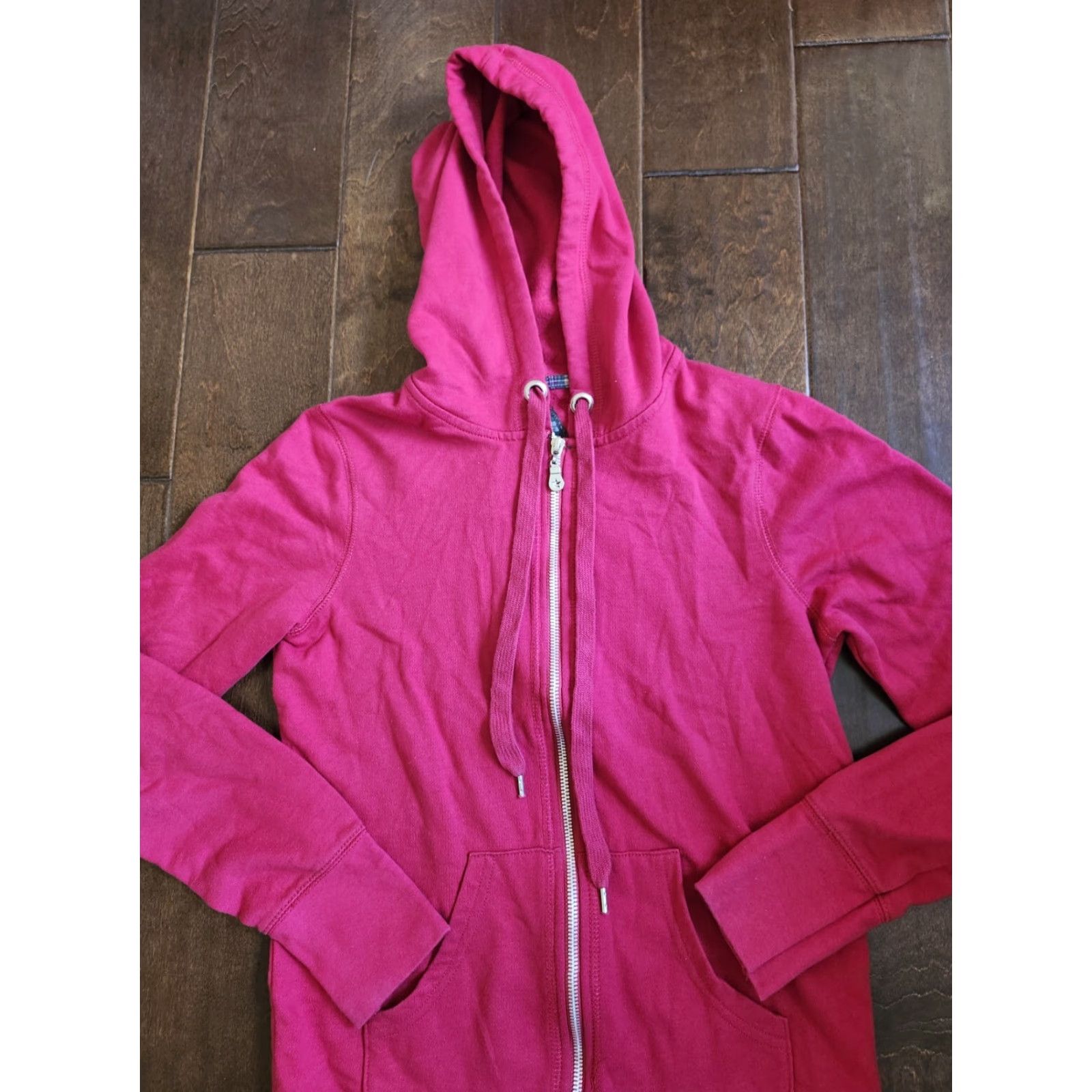 Vintage Rival Academy Men’s Red Full Zip Hoodie - Size S - Hooded, Pockets, Regular Fit, Solid Pattern, Polyester Cotton Size US S / EU 44-46 / 1 - 5 Thumbnail