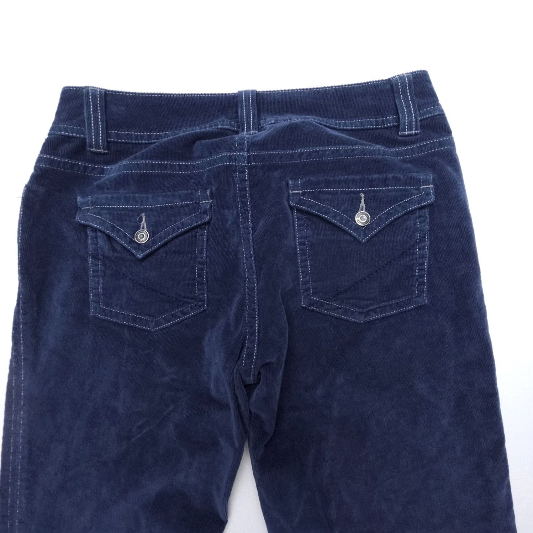 Bell Sonoma Jeans Blue Size 8 Low Rise Flare Corduroy Festival Bell Flap Pockets Boho Womens Size 30" / US 8 / IT 44 - 4 Thumbnail