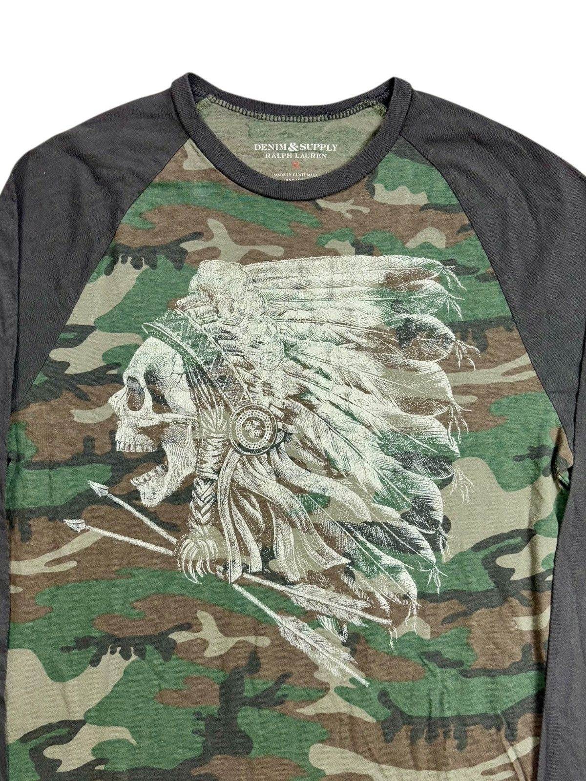 GOA 2000s Ralph Lauren - Indian Skull Camo Raglan Size US S / EU 44-46 / 1 - 4 Thumbnail