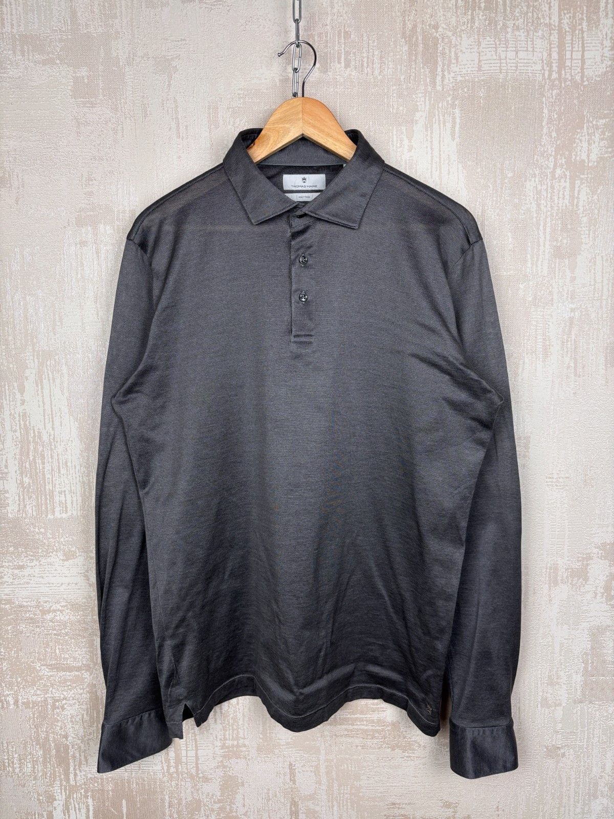 Other Thomas Maine Knitted Cotton Polo Collar Shirt Size US XL / EU 56 / 4 - 2 Thumbnail
