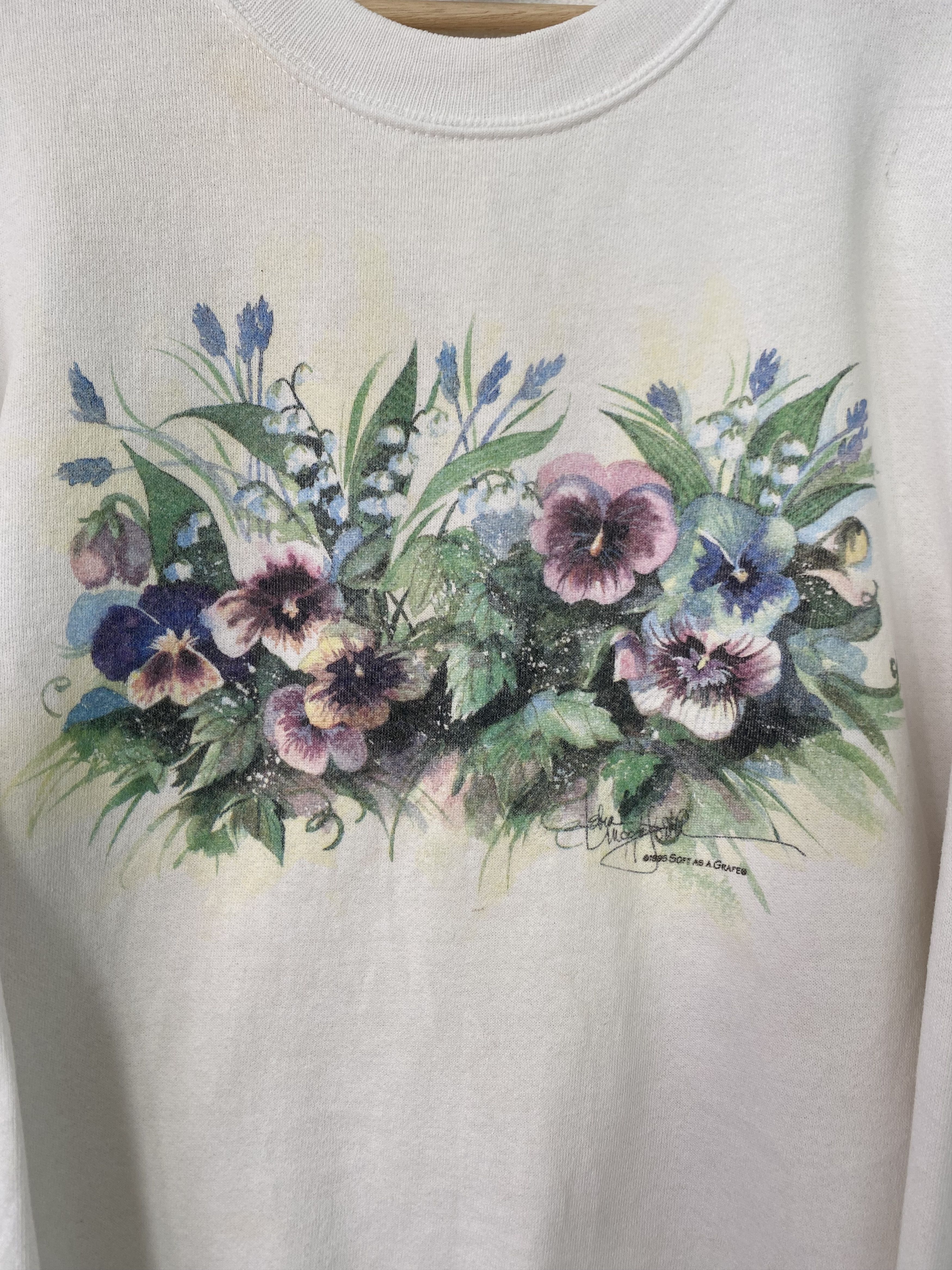 Lee × Vintage Vintage 90's Lee Sweatshirt Flower Art Printed XL Size Size US XL / EU 56 / 4 - 4 Thumbnail