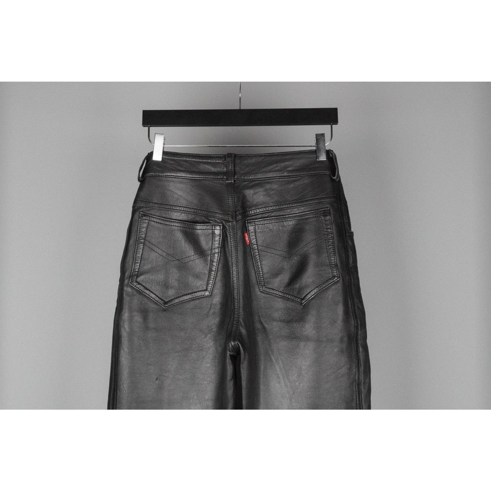 Levi's Levis black leather women’s vintage pants Size 28" / US 6 / IT 42 - 4 Thumbnail