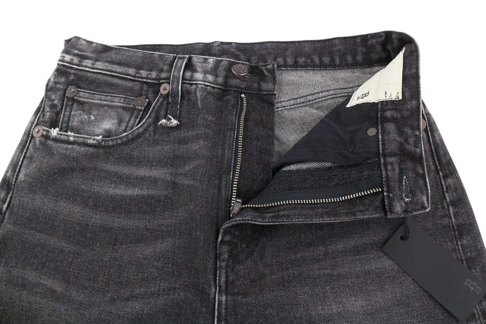 R13 COURTNEY SLIM 27 Everit Black Faded Cropped Distress 86493 Size 27" / US 4 / IT 40 - 5 Thumbnail