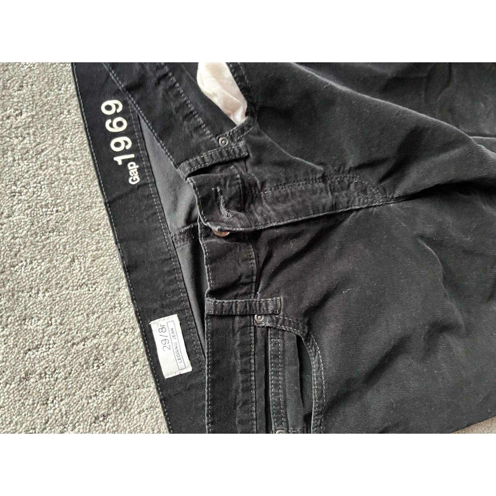 Gap VINTAGE Gap Velvet Legging Jeans Women’s Size 8 / 29" Waist Black Ankle Pants Womens Size 30" / US 8 / IT 44 - 3 Thumbnail