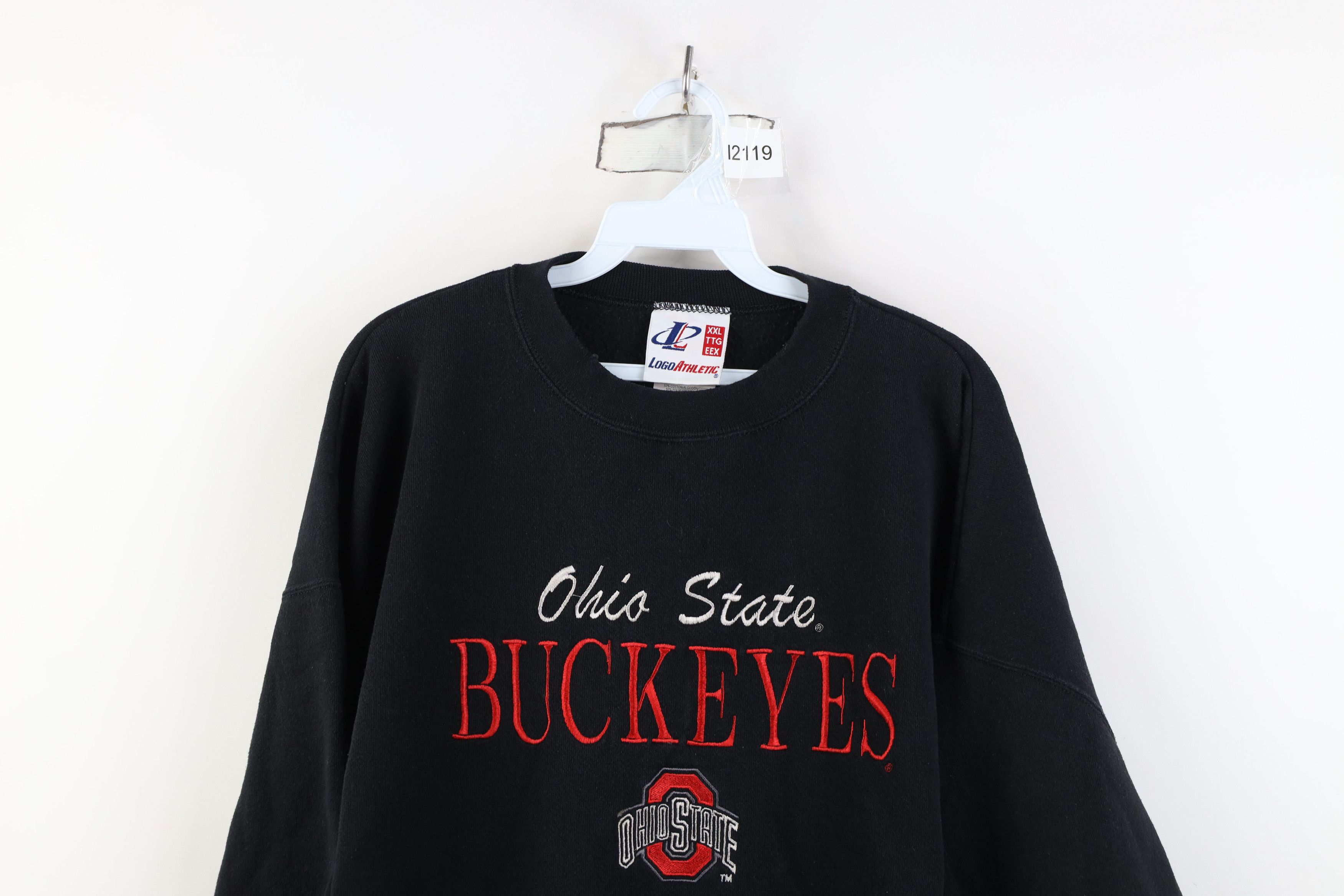 Vintage Vintage 90s Spell Ohio State University Sweatshirt Black USA Size US XXL / EU 58 / 5 - 2 Thumbnail