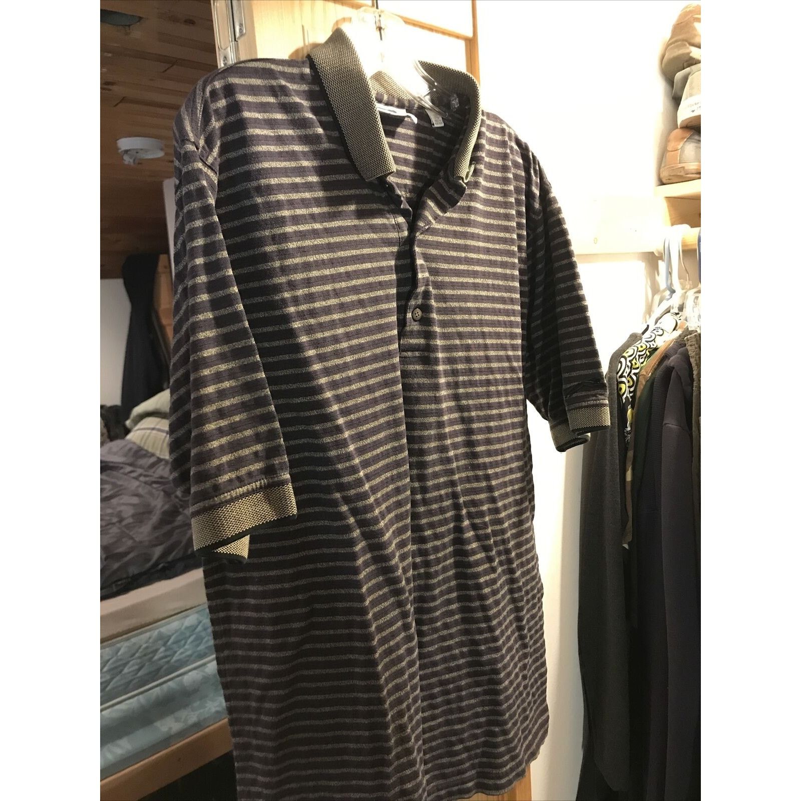 Other Slazenger Vintage Men’s M Gray Striped SS Cotton Polo Shirt Size US M / EU 48-50 / 2 - 8 Thumbnail