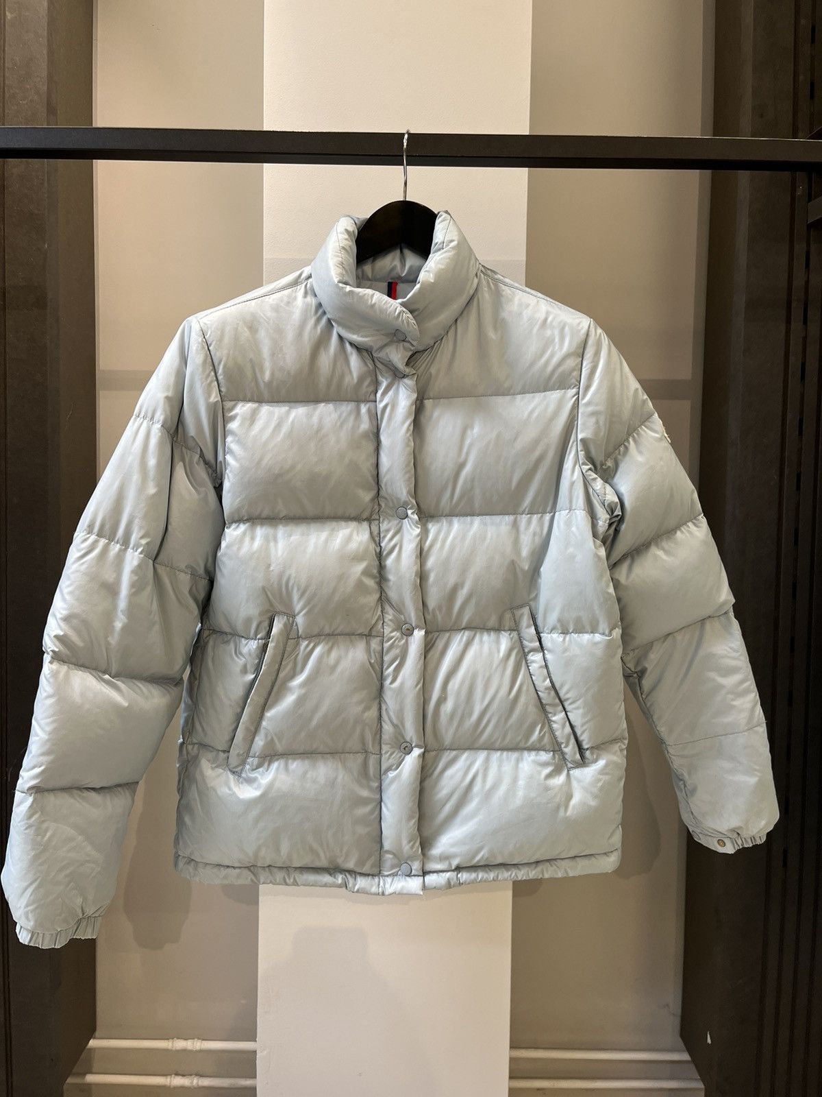 image of Moncler Light Blue Down Jacket, Women's (Size Medium)