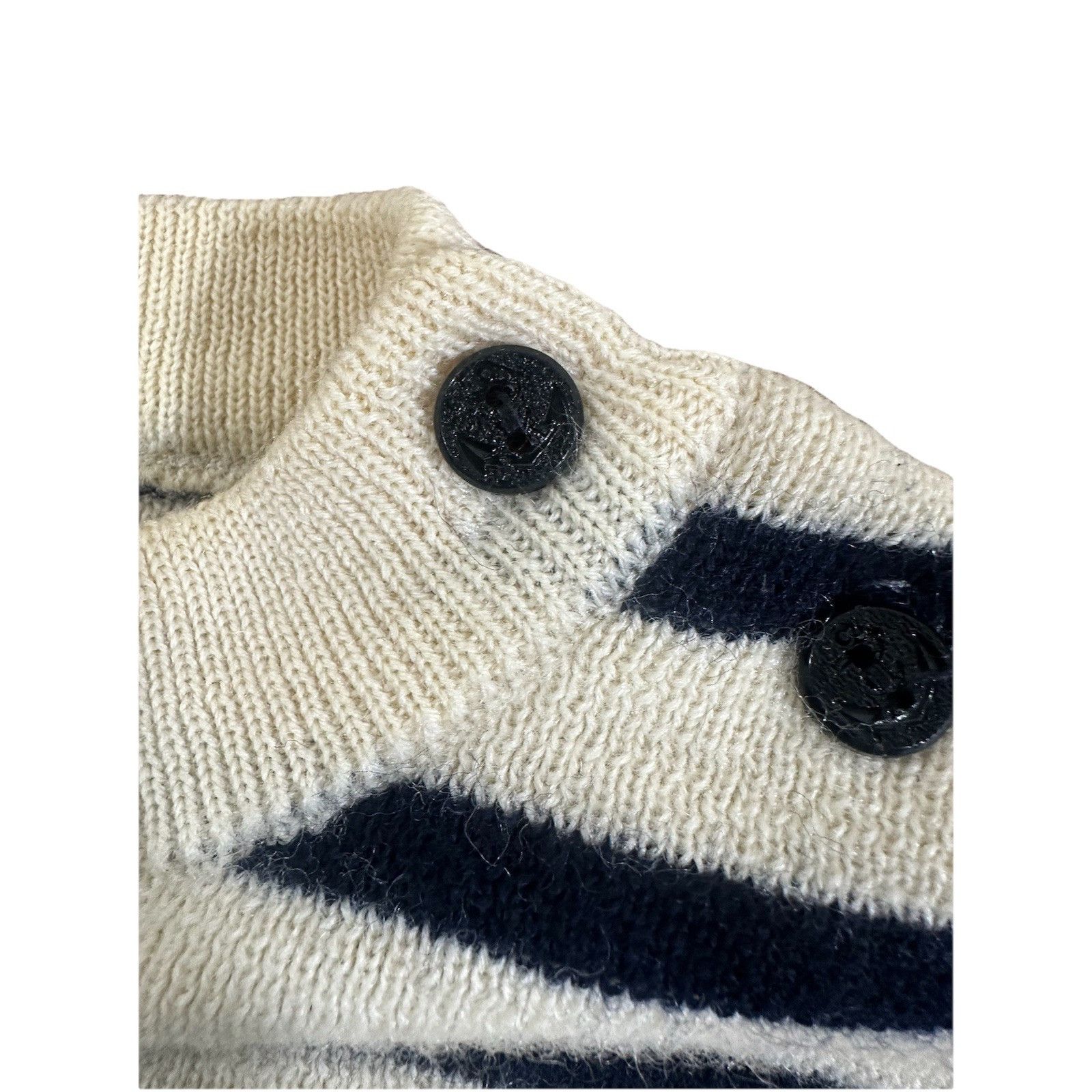 Vintage Vintage Le Cormoran Striped Long Sleeve Sweater Knit Black W Size US L / EU 52-54 / 3 - 5 Thumbnail