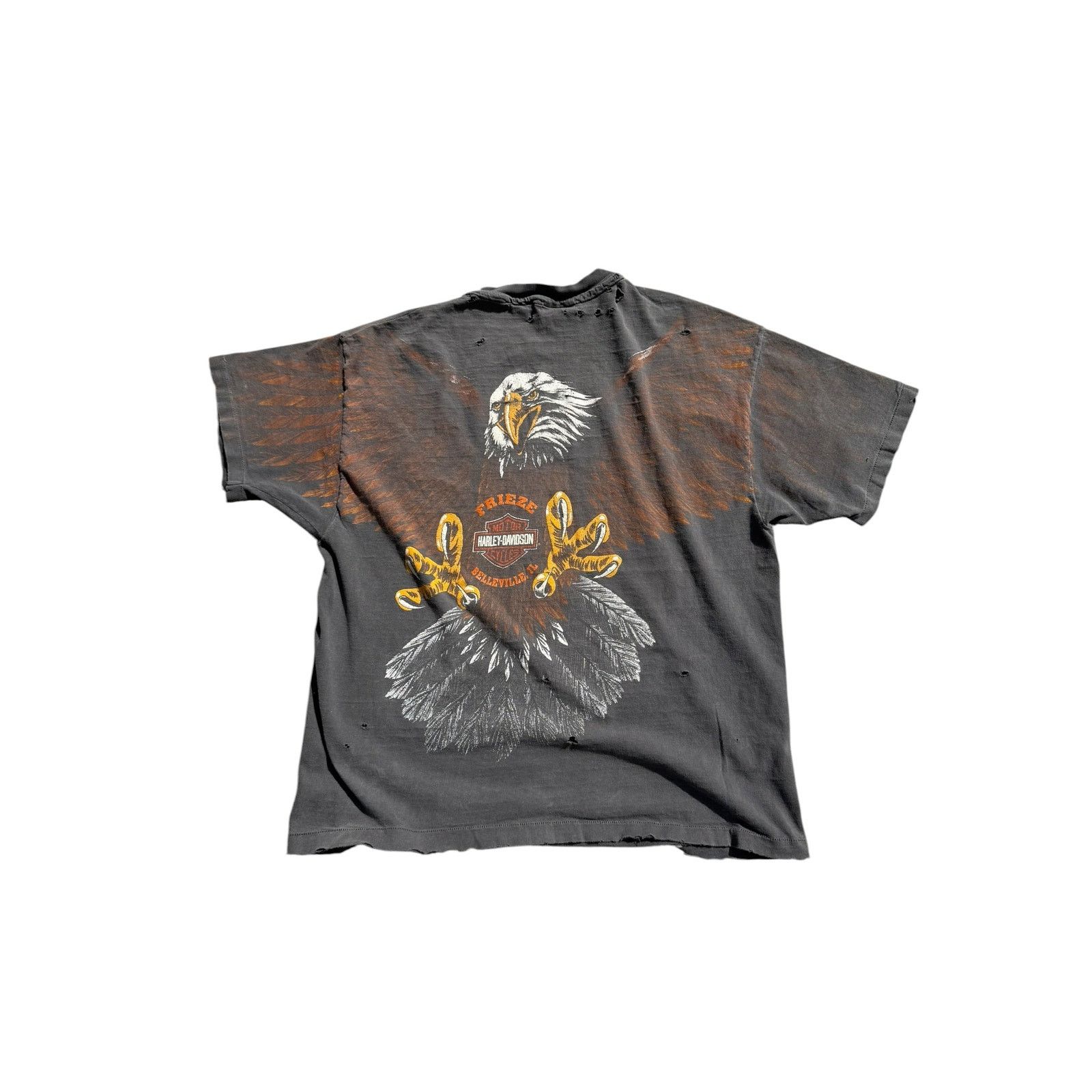 Harley Davidson Vintage Distressed Harley Davidson All-Over Eagle Tee Size US XL / EU 56 / 4 - 4 Thumbnail