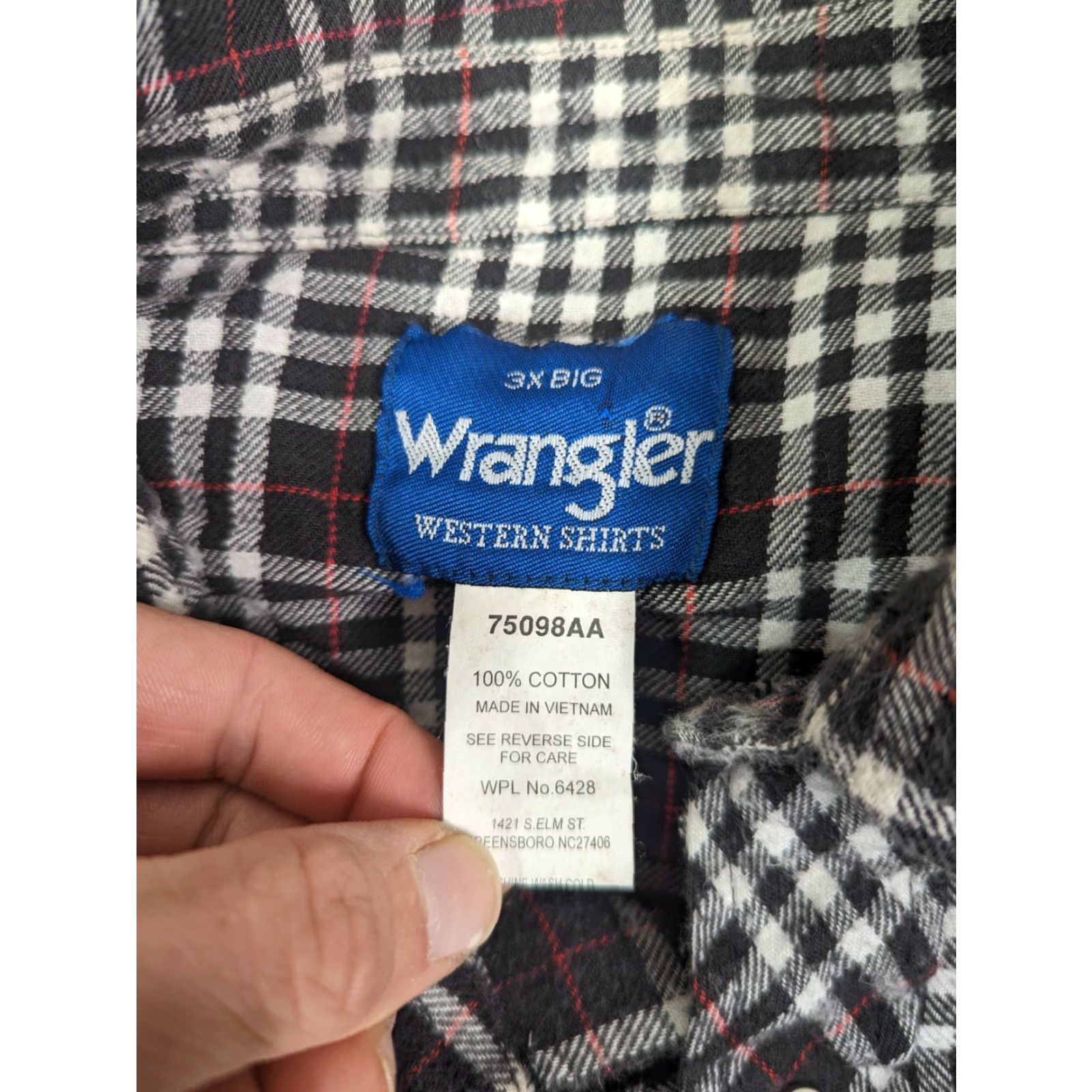 Wrangler VINTAGE Wrangler Western Flannel Shirt Pearl Snap Mens 3XL Tall Long Sleeve Plaid L1 Size US XXL / EU 58 / 5 - 4 Thumbnail