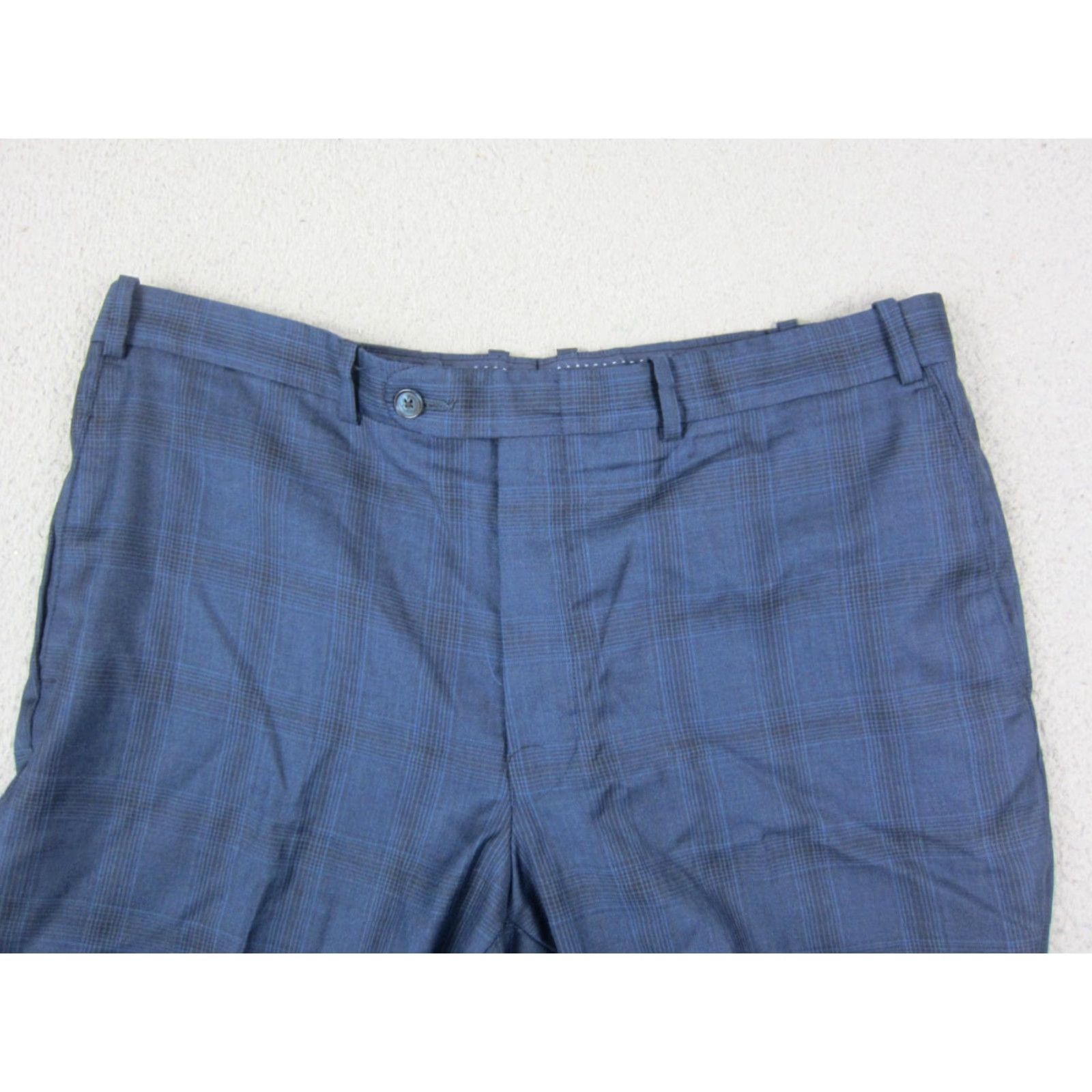 Peter Millar Peter Millar Pants Mens 36x27 Plaid Blue Straight Office Fit Chino Wool Front Flat Front Casual Vintage No Size US 36 / EU 52 - 6 Thumbnail