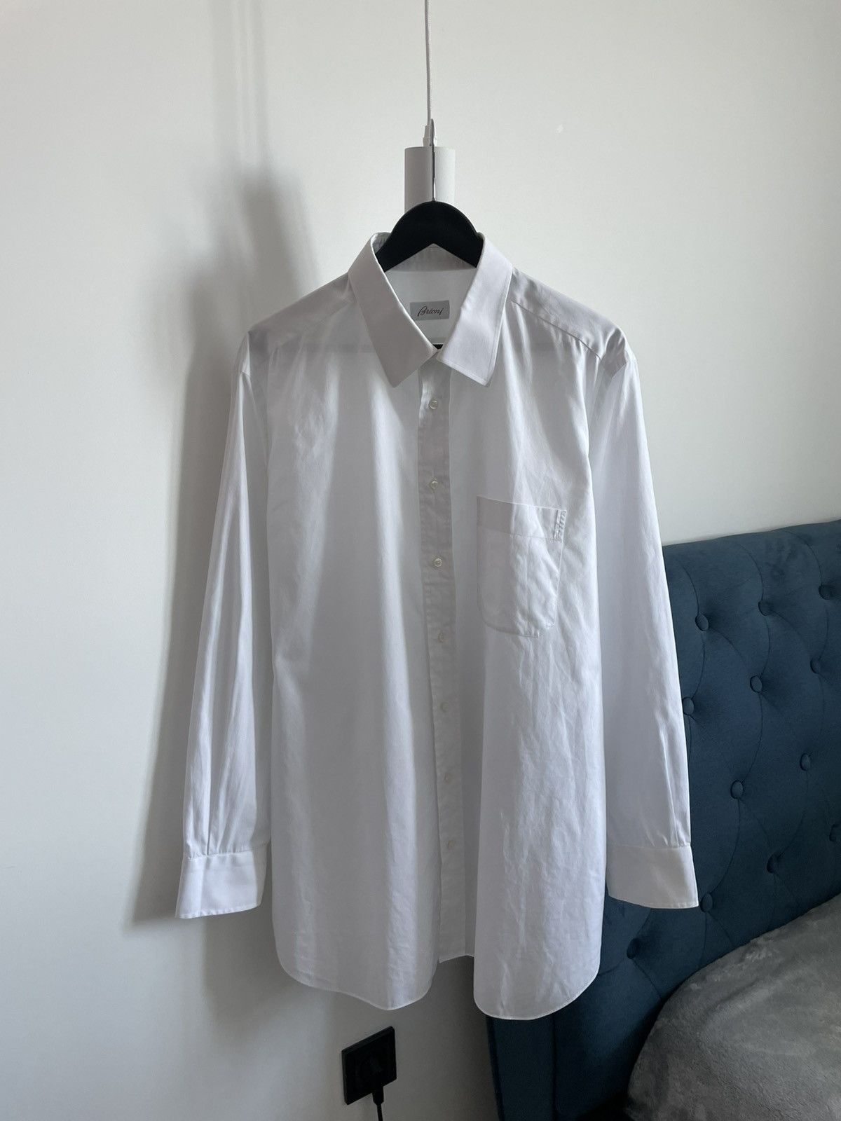 Vintage Brioni Shirt Button Up Long Sleeve White