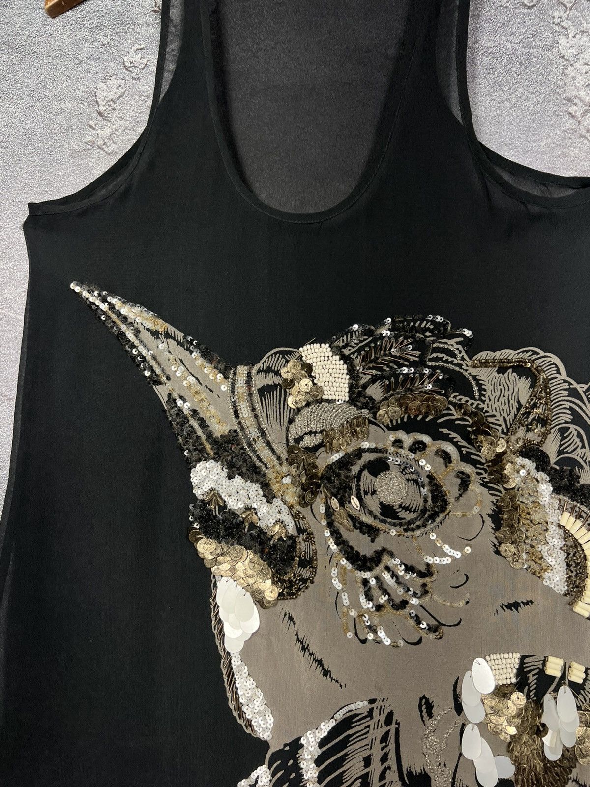 Allsaints AllSaints Silk Mesh Mini Dress With Sequin Bird Size S / US 4 / IT 40 - 5 Thumbnail