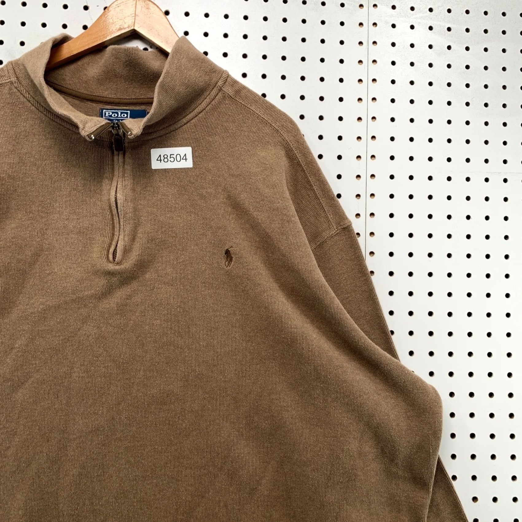 Polo Ralph Lauren Polo Ralph Lauren Sweater Mens 4XLT Brown Cotton Quarter Zip Pullover 00s Size US XXL / EU 58 / 5 - 6 Thumbnail