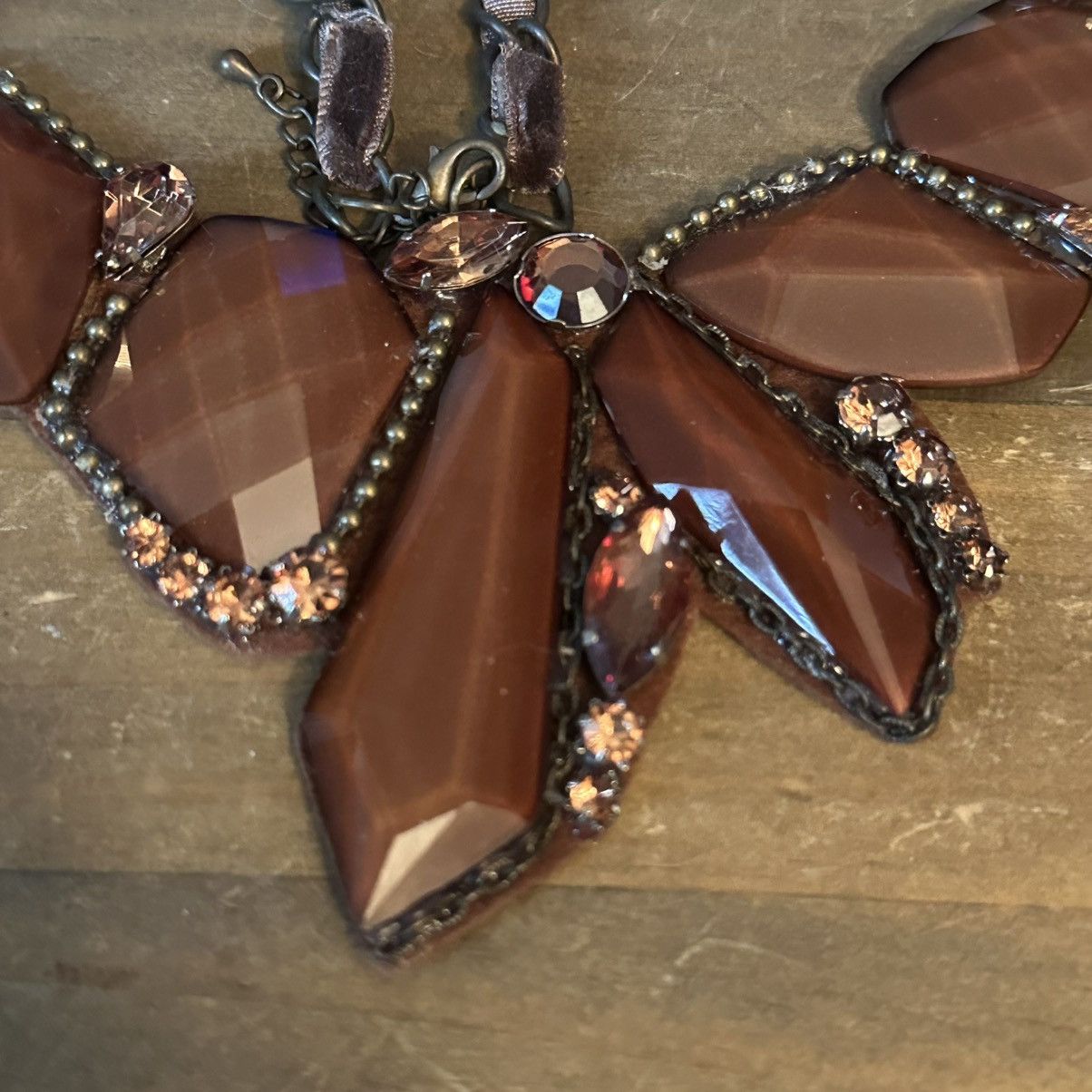 Other Brown asymmetrical stones woven statement bib necklace Size ONE SIZE - 3 Thumbnail