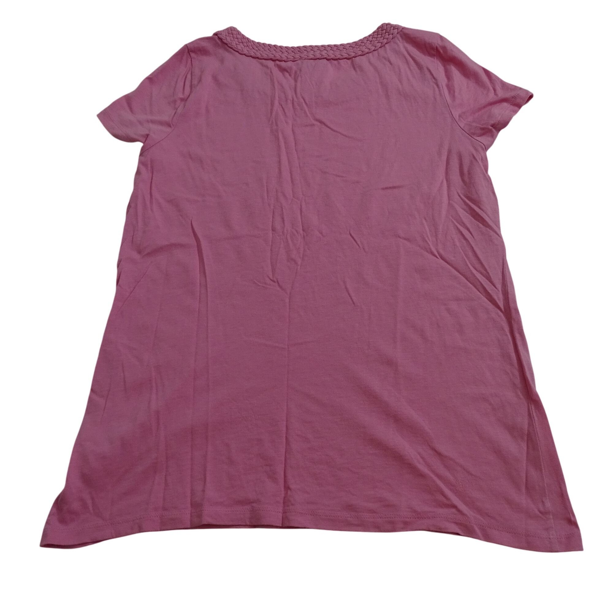 Talbots Talbots Pink Braided Neckline Short Sleeve Knit Top Size L Size L / US 10 / IT 46 - 3 Thumbnail
