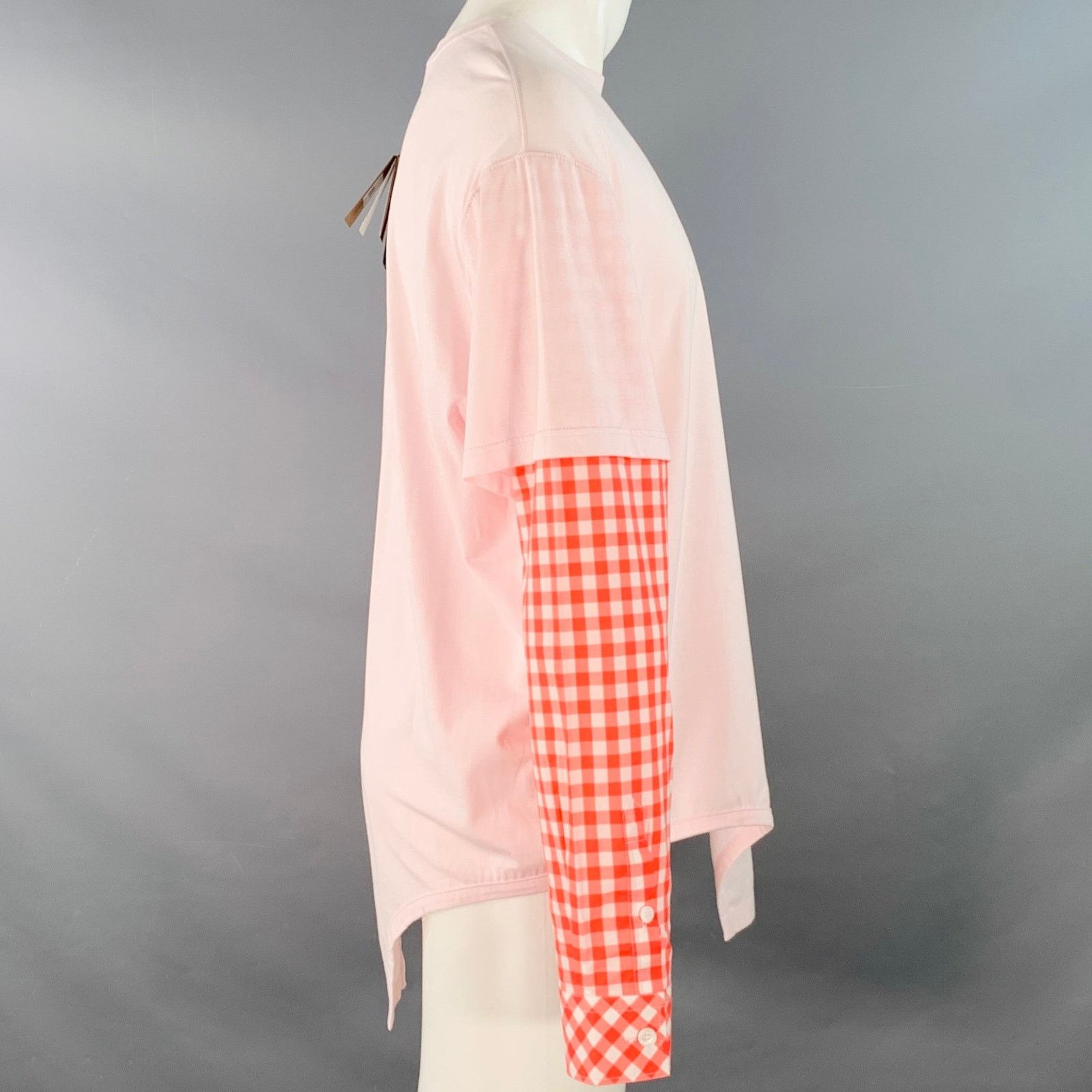 Burberry Size M Pink Red Cotton Layered Oversized Crew Neck Pullover Size US M / EU 48-50 / 2 - 2 Thumbnail