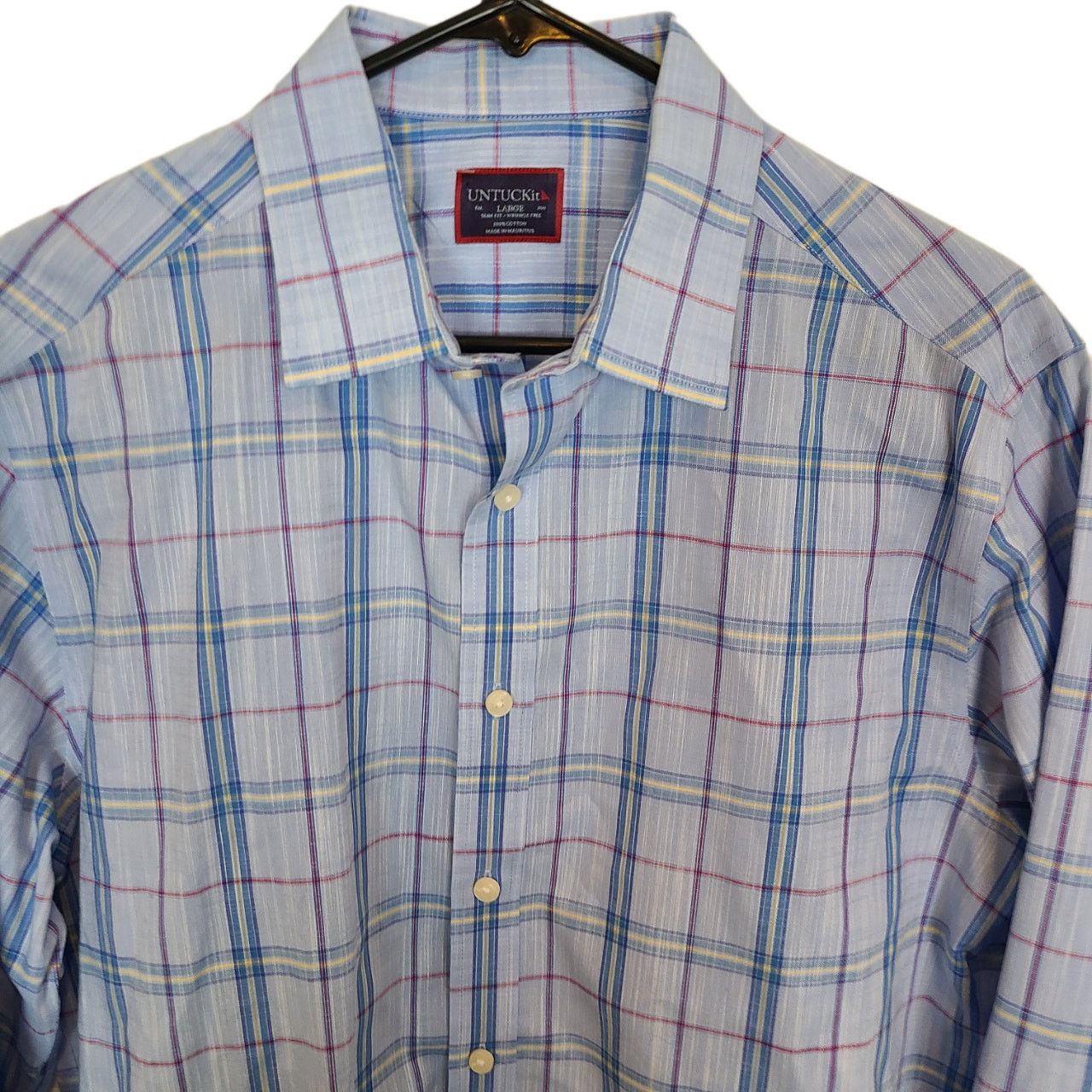 UNTUCKit UNTUCKit Mens Plaid Slim Fit Dress Shirt Size L Career Work Size US L / EU 52-54 / 3 - 2 Thumbnail