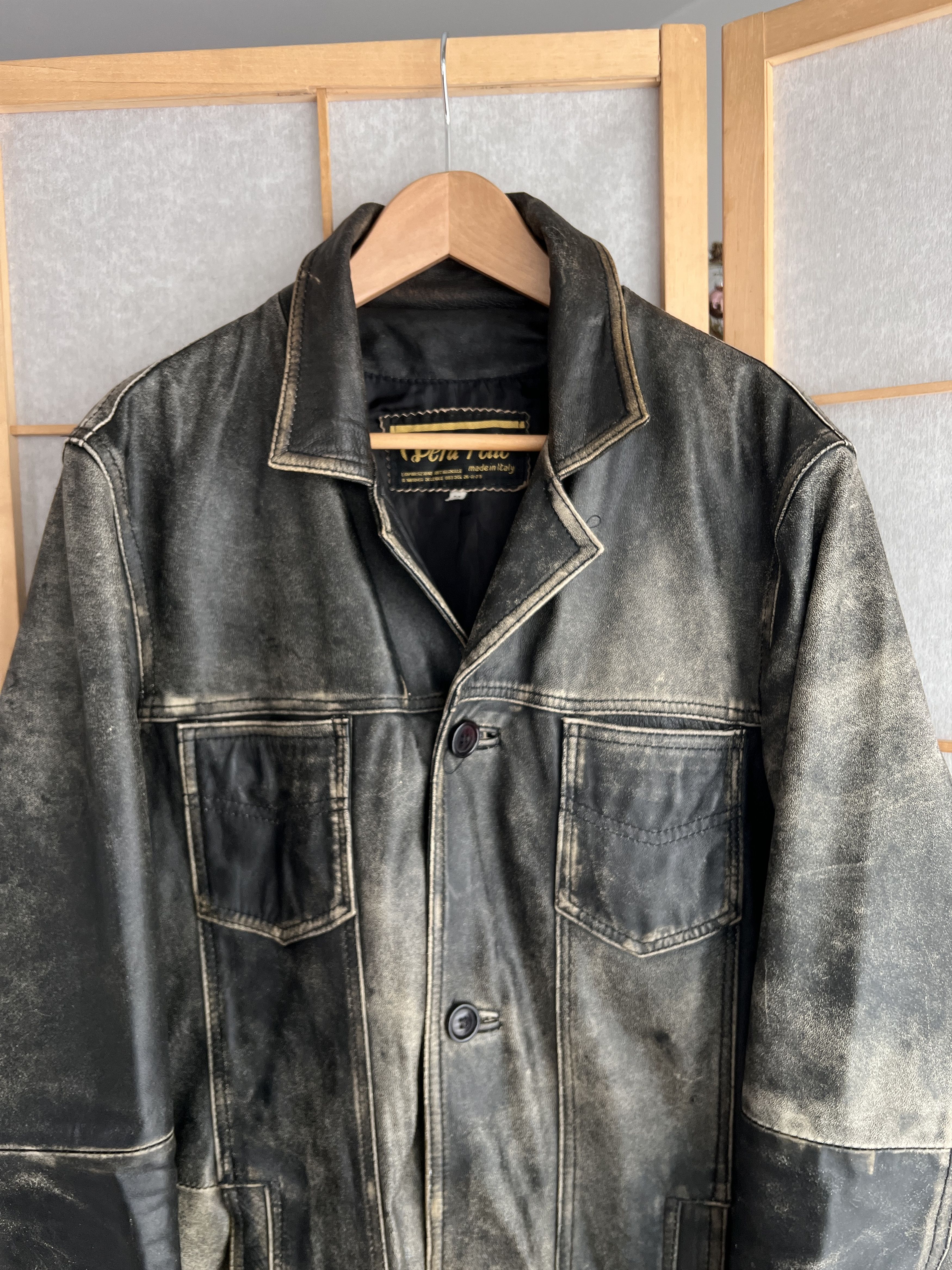If Six Was Nine Diesel style true faded leather Jacket washed Vintage opium Size US M / EU 48-50 / 2 - 8 Thumbnail