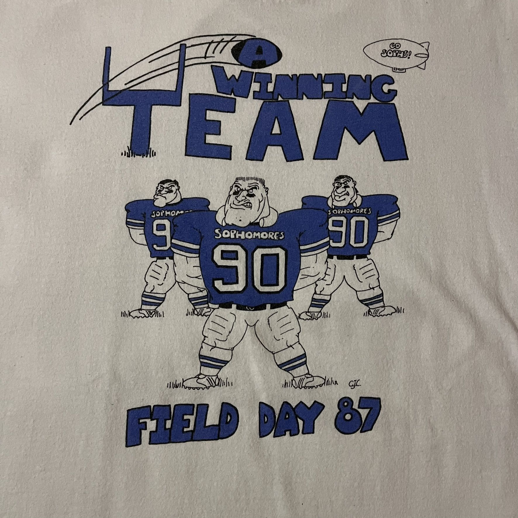 Fruit Of The Loom VTG 80s A Winning Team Field Day ‘87 Single Stitch Tee Size US XL / EU 56 / 4 - 4 Thumbnail