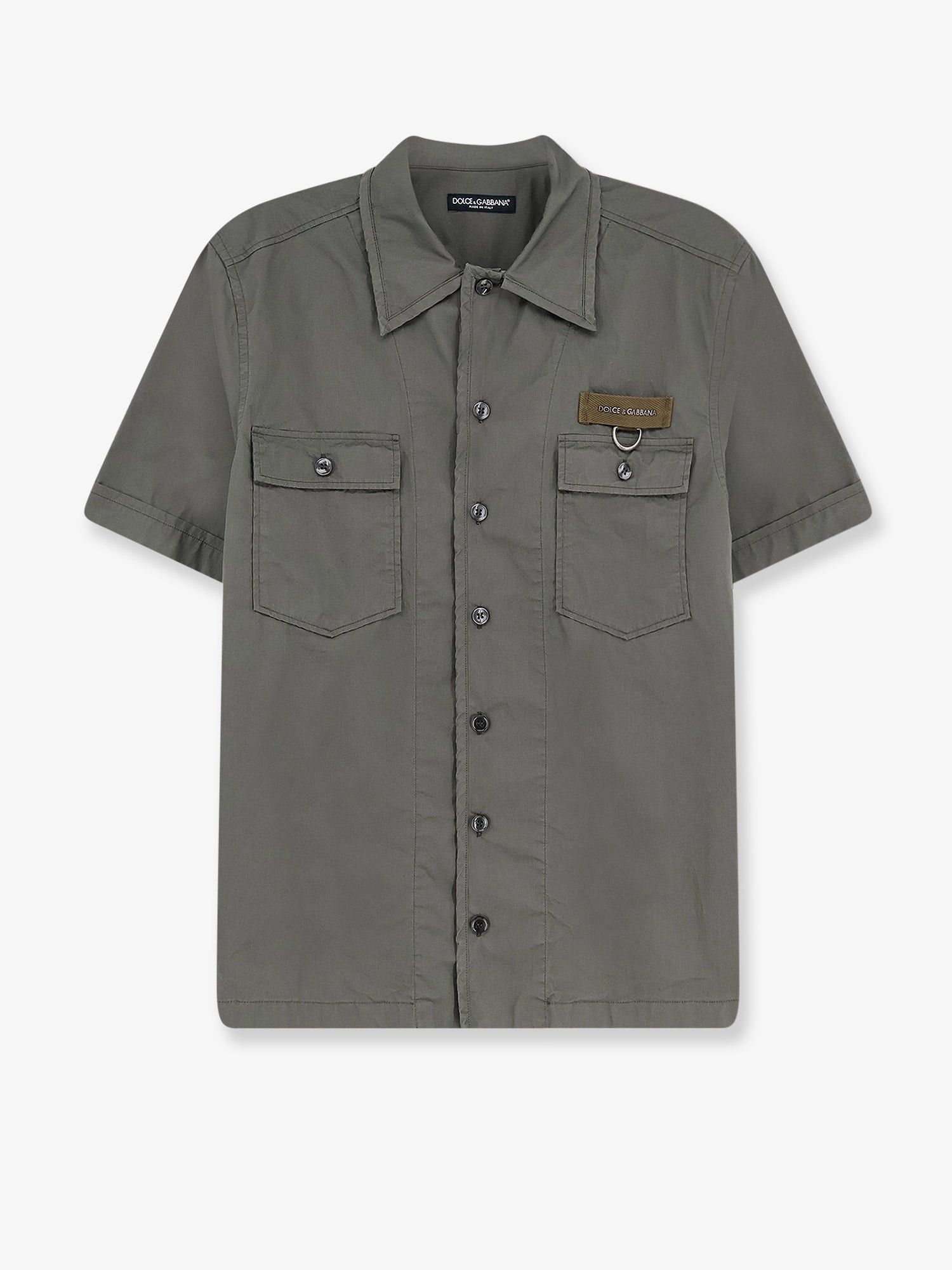 Dolce & Gabbana Cotton Shirt With Logo Patch Size US L / EU 52-54 / 3 - 1 Thumbnail