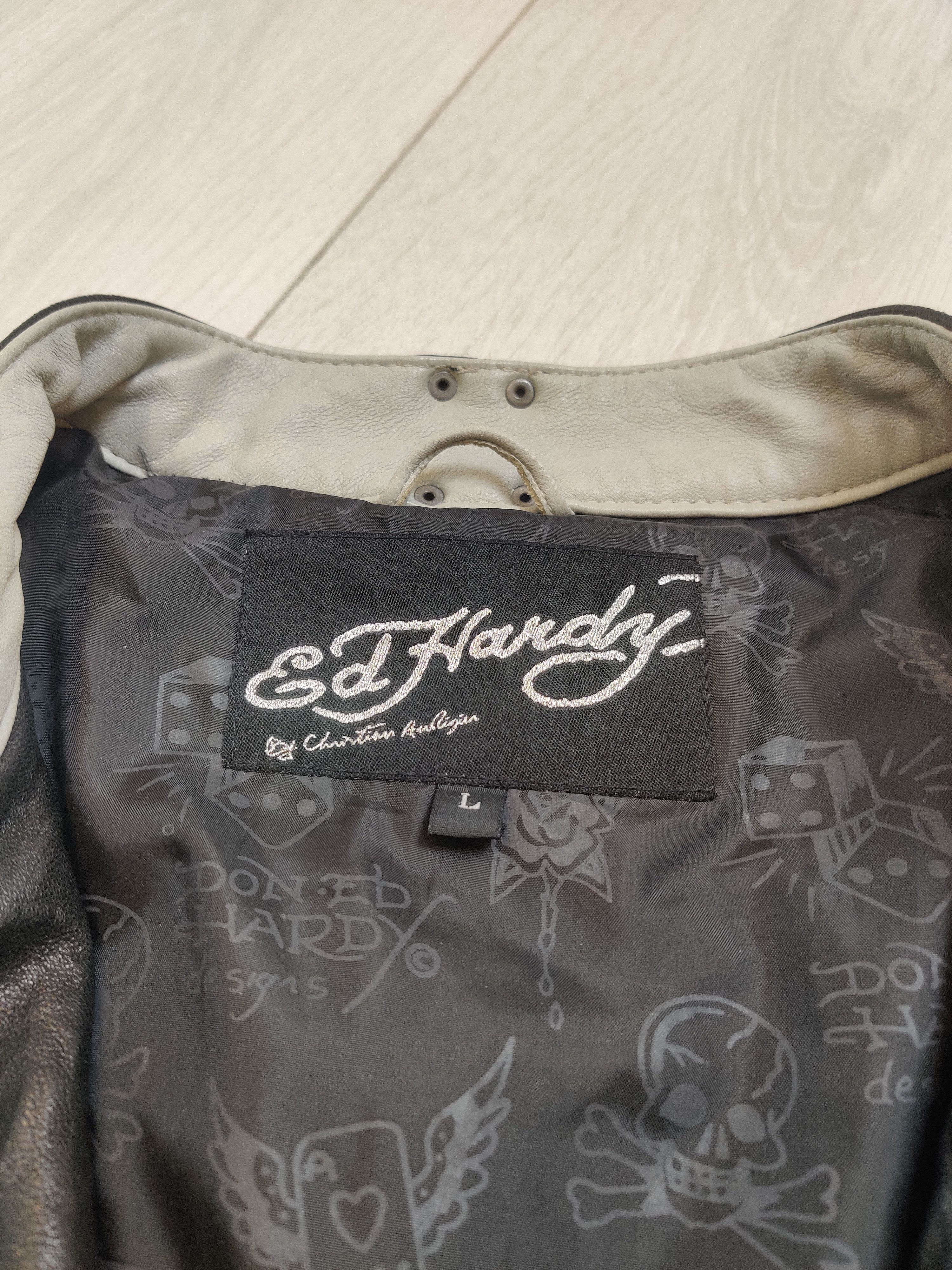 Ed Hardy Ed Hardy Leather Biker Jacket Live to Ride Size US L / EU 52-54 / 3 - 6 Thumbnail